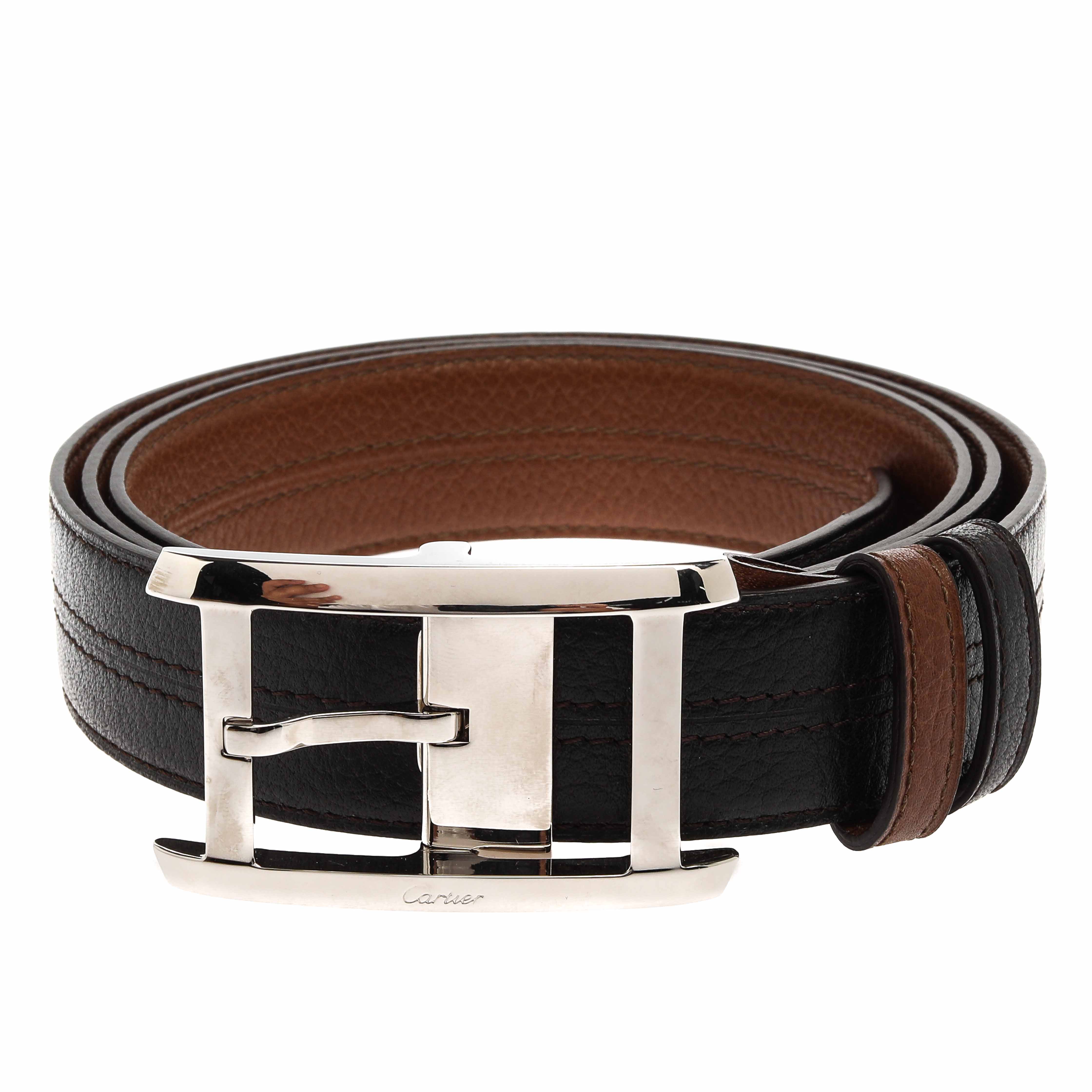 

Cartier Dark Brown Leather Buckle Belt