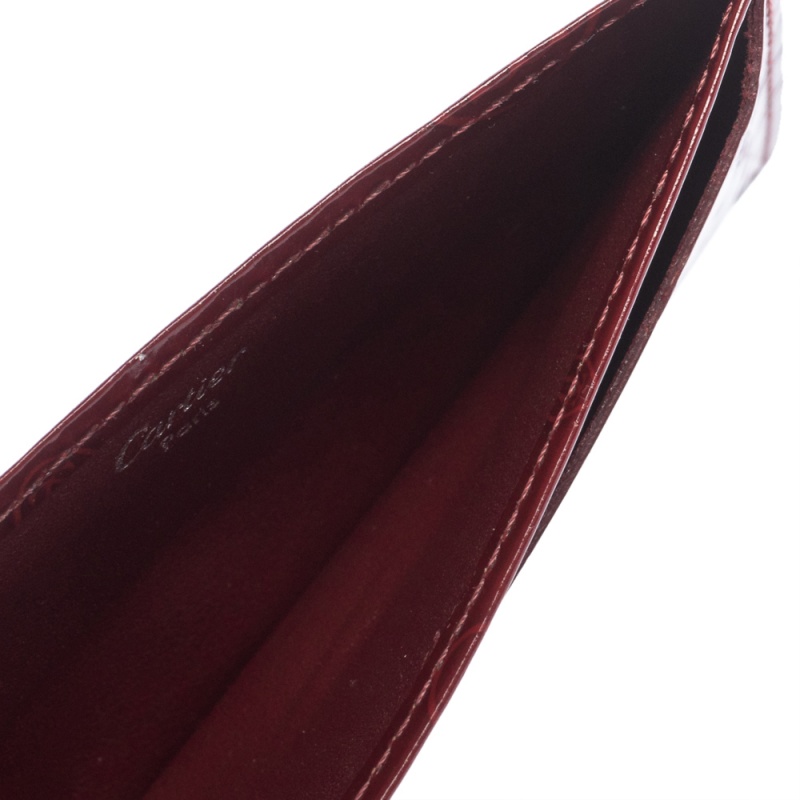 

Cartier Red Glazed Leather Happy Birthday Single Card Holder