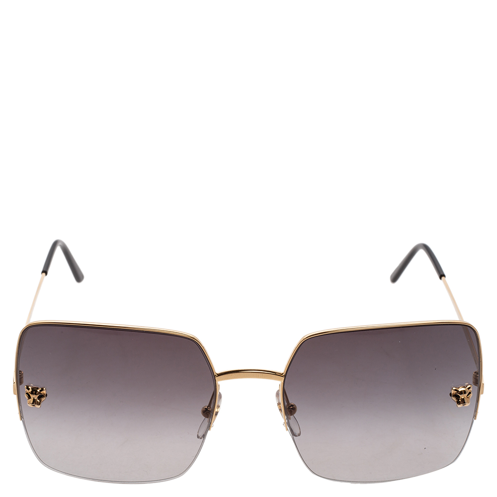 

Cartier Black CT0121S Oversized Square Gradient Sunglasses