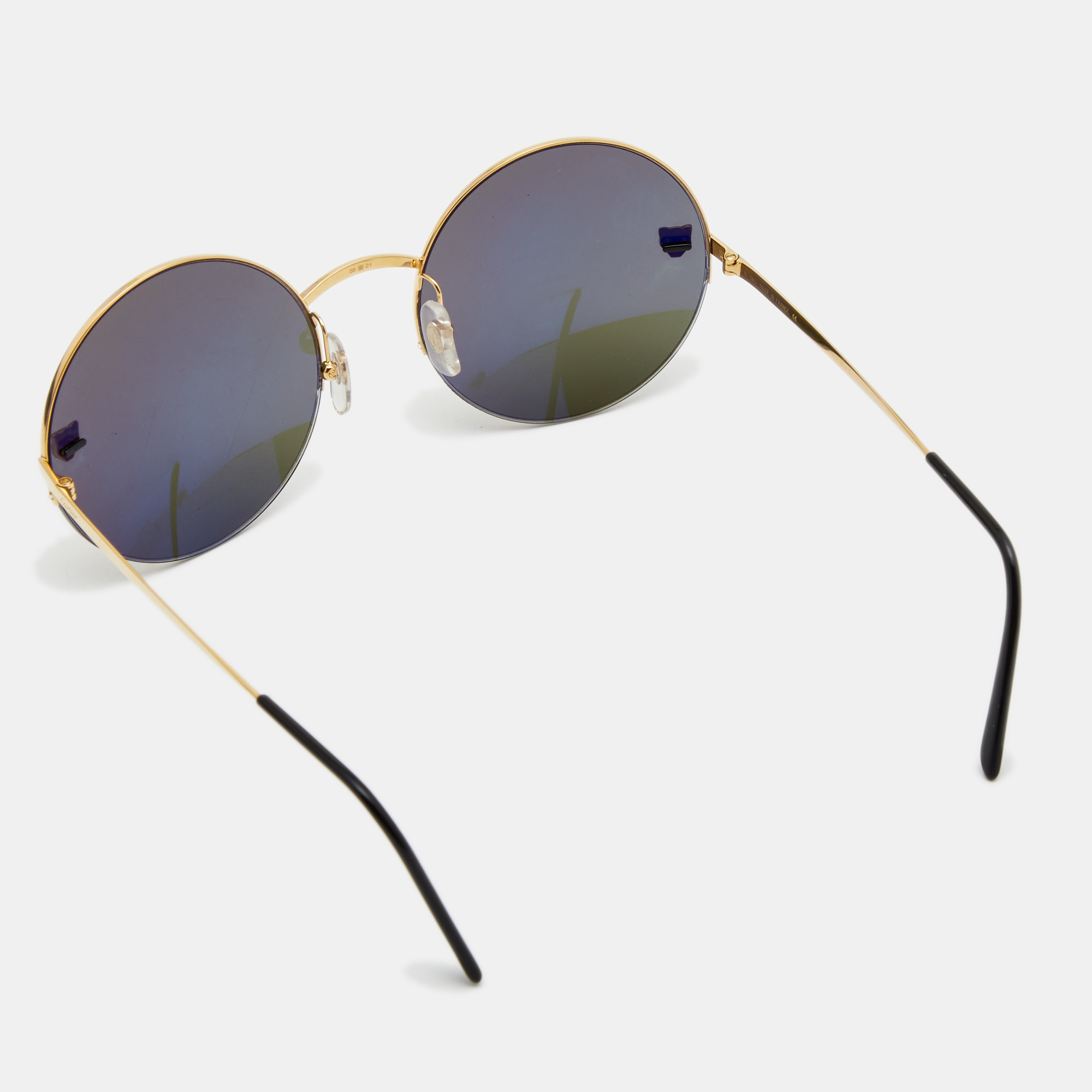 

Cartier Gold CT0022S Round Mirrored Sunglasses