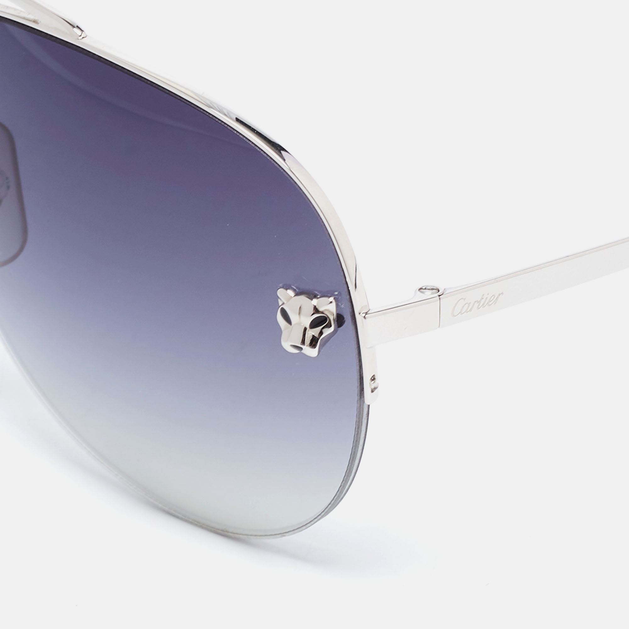 

Cartier Black Gradient Panthere De Cartier Aviator Sunglasses