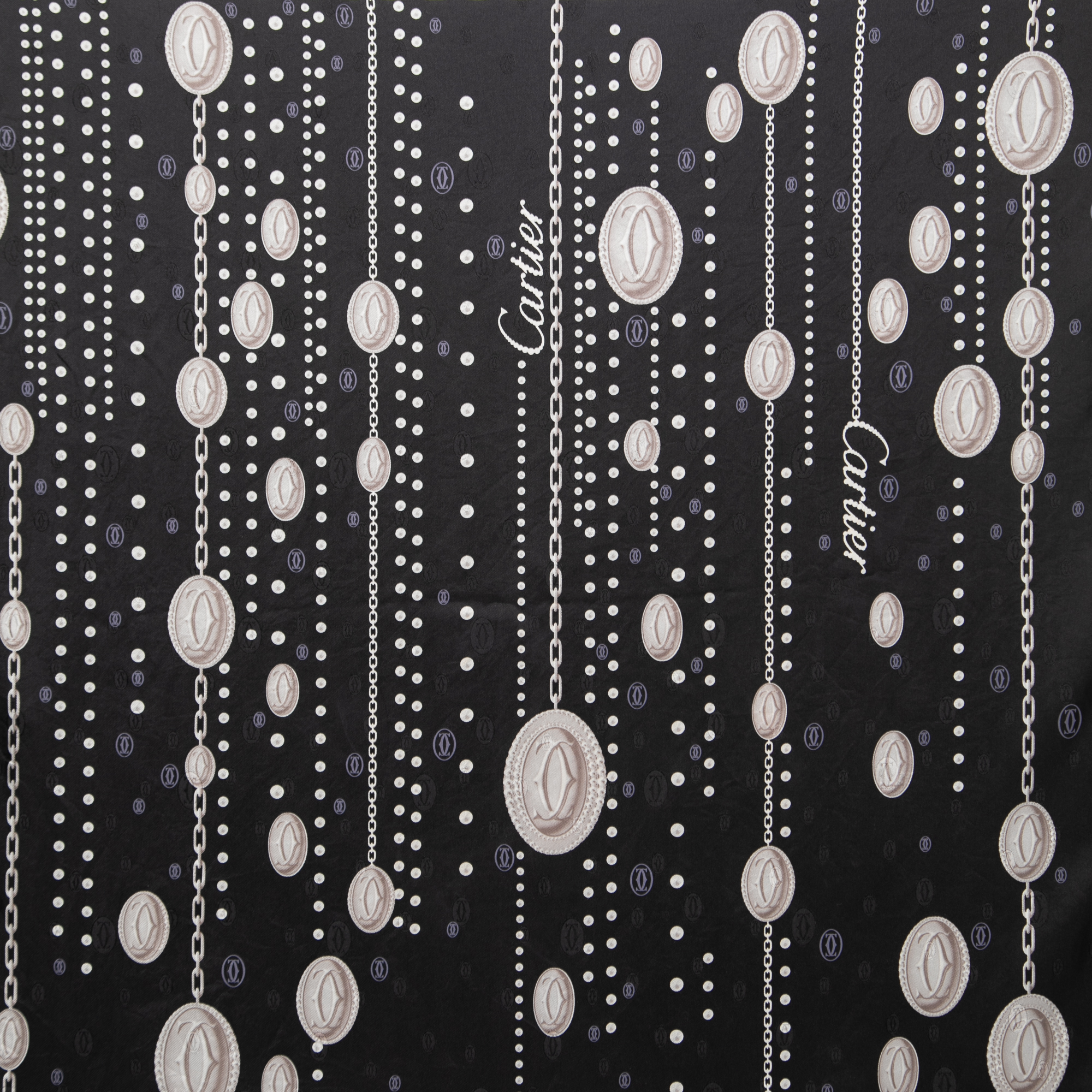 

Cartier Black Chain Print Silk Scarf