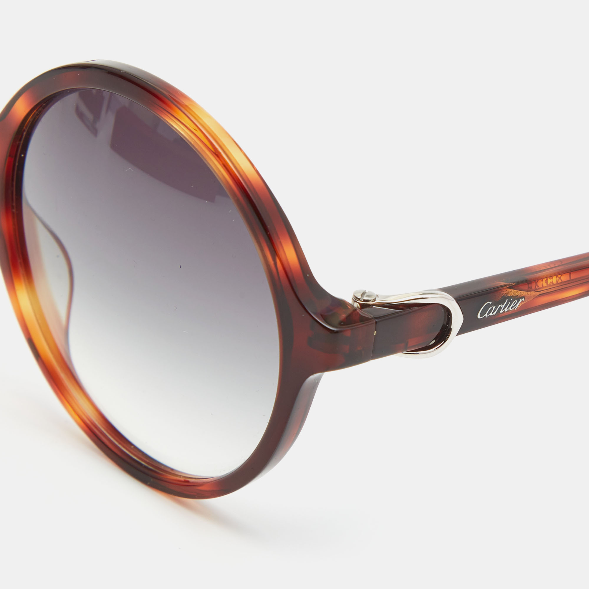 

Cartier Brown Tortoise Gradient Round Sunglasses
