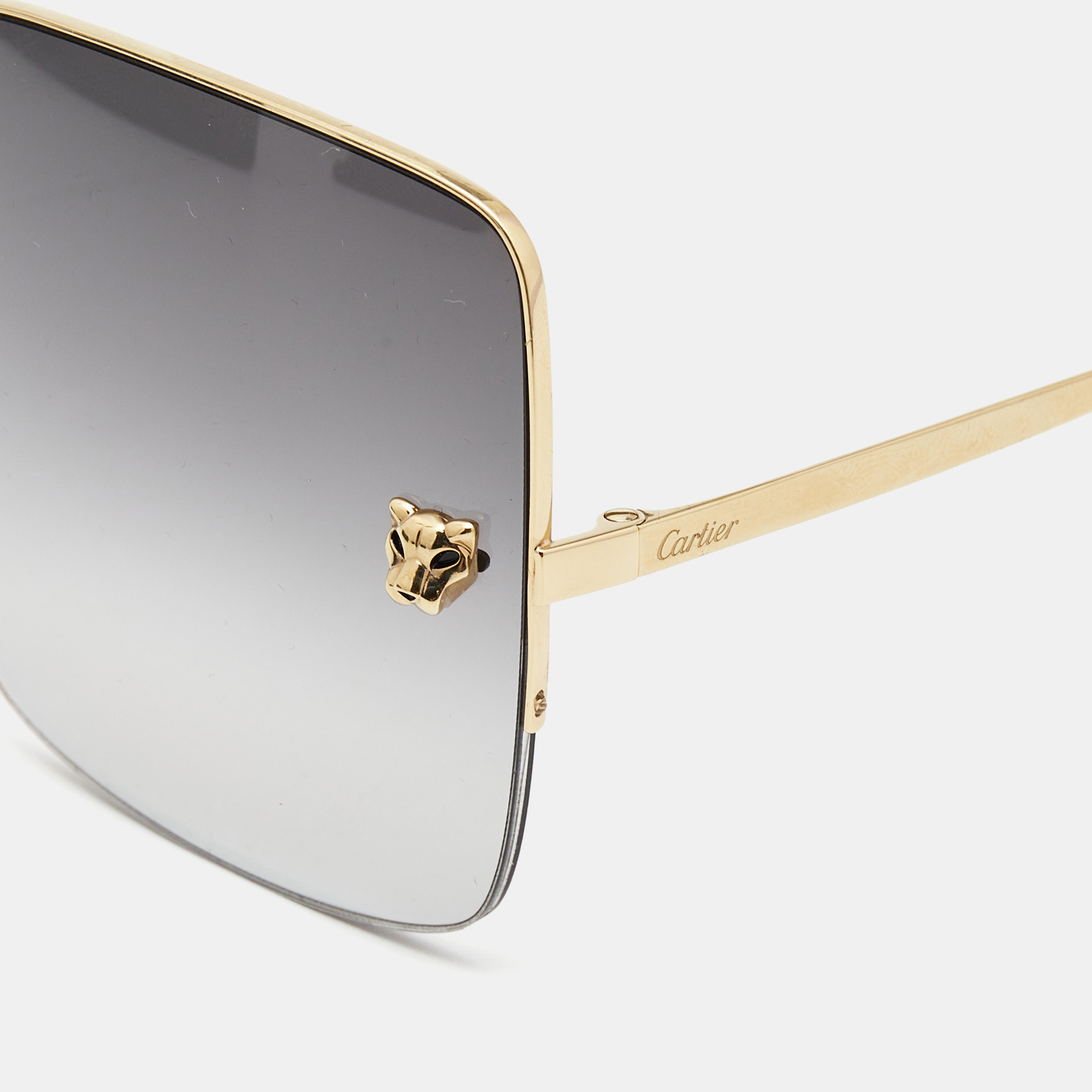 

Cartier Gold Tone/Grey Gradient CT0121S Oversized Square Sunglasses