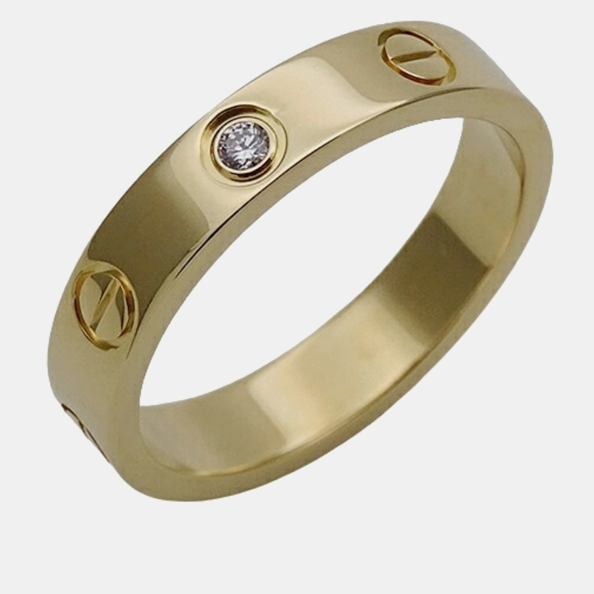 

Cartier 18K Yellow Gold and Diamond Love Band Ring EU 51