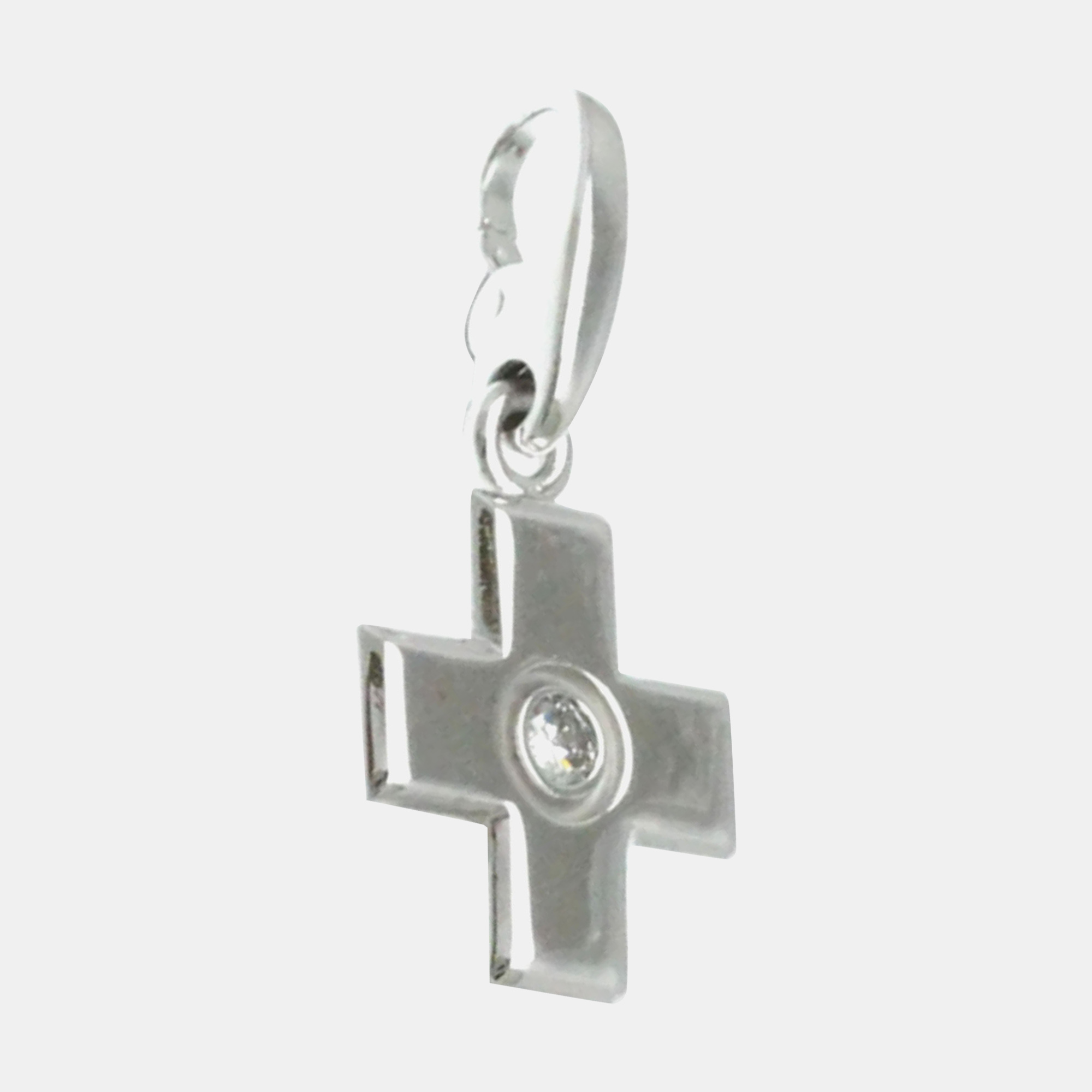 

Cartier 18K White Gold and Diamond Cross Charm