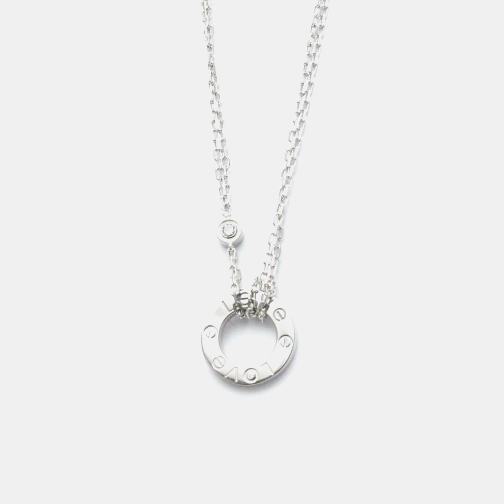 

Cartier 18K White Gold and Diamond Love Pendant Necklace
