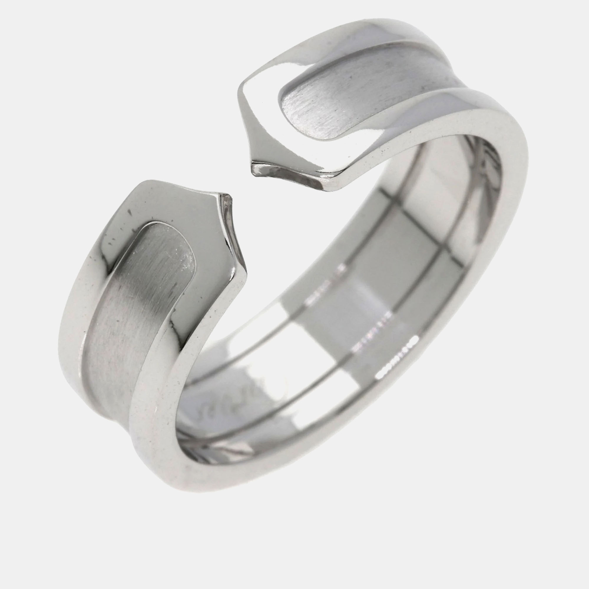 

Cartier 18K White Gold Double C Band Ring EU 59