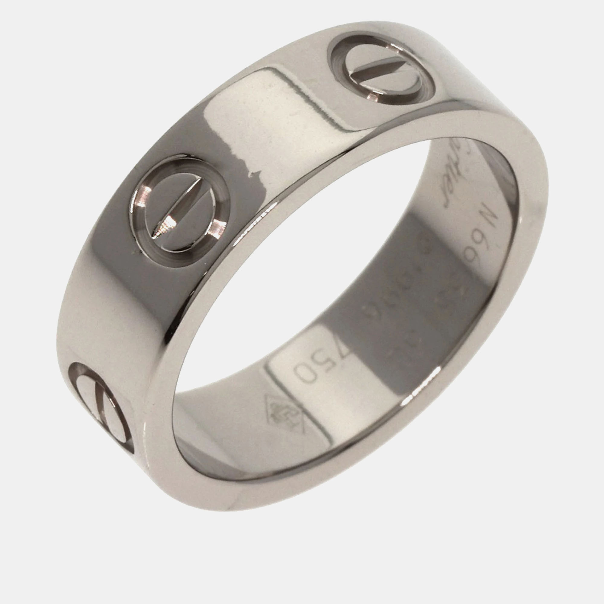 

Cartier 18K White Gold Love Band Ring EU 50