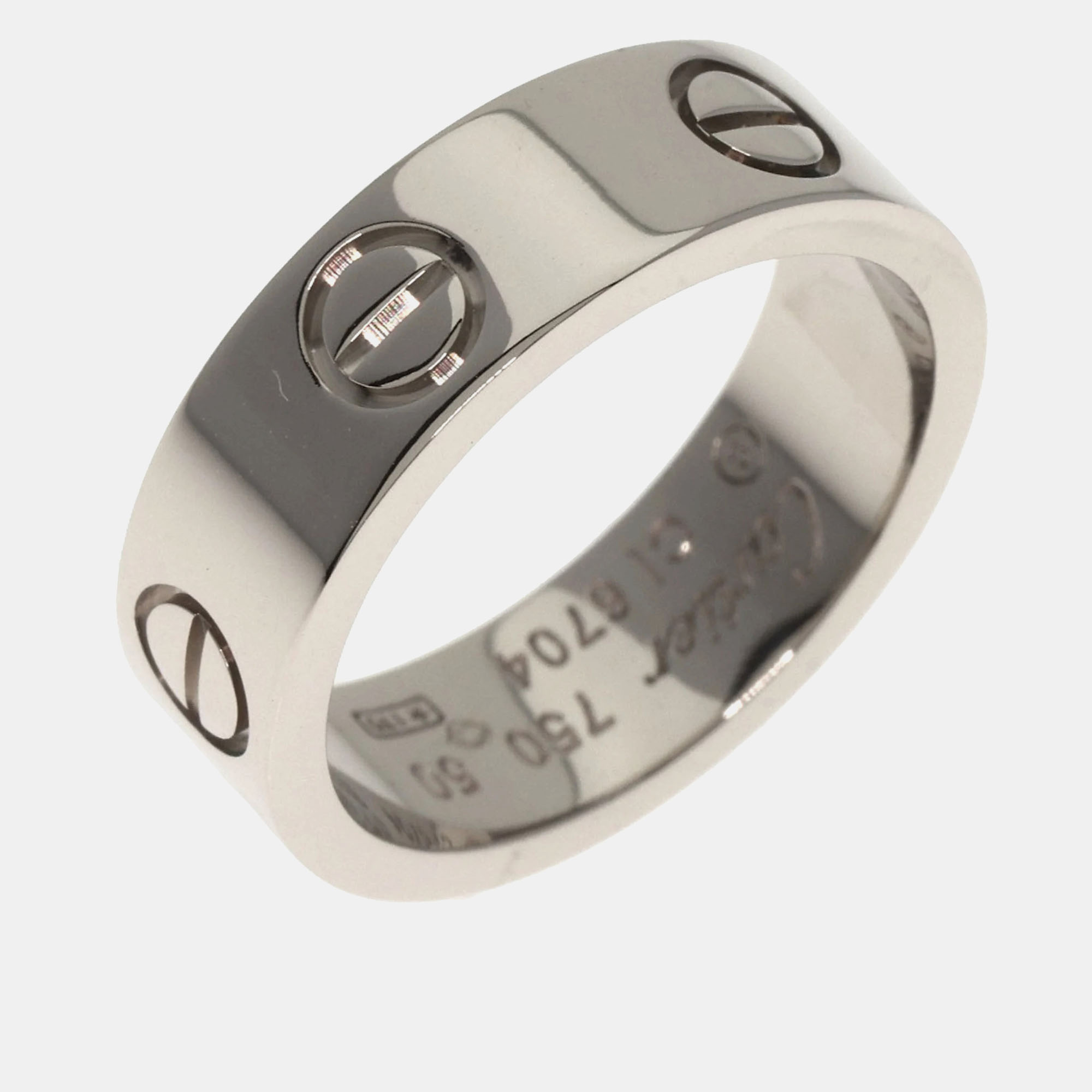 

Cartier 18K White Gold Love Band Ring EU 50