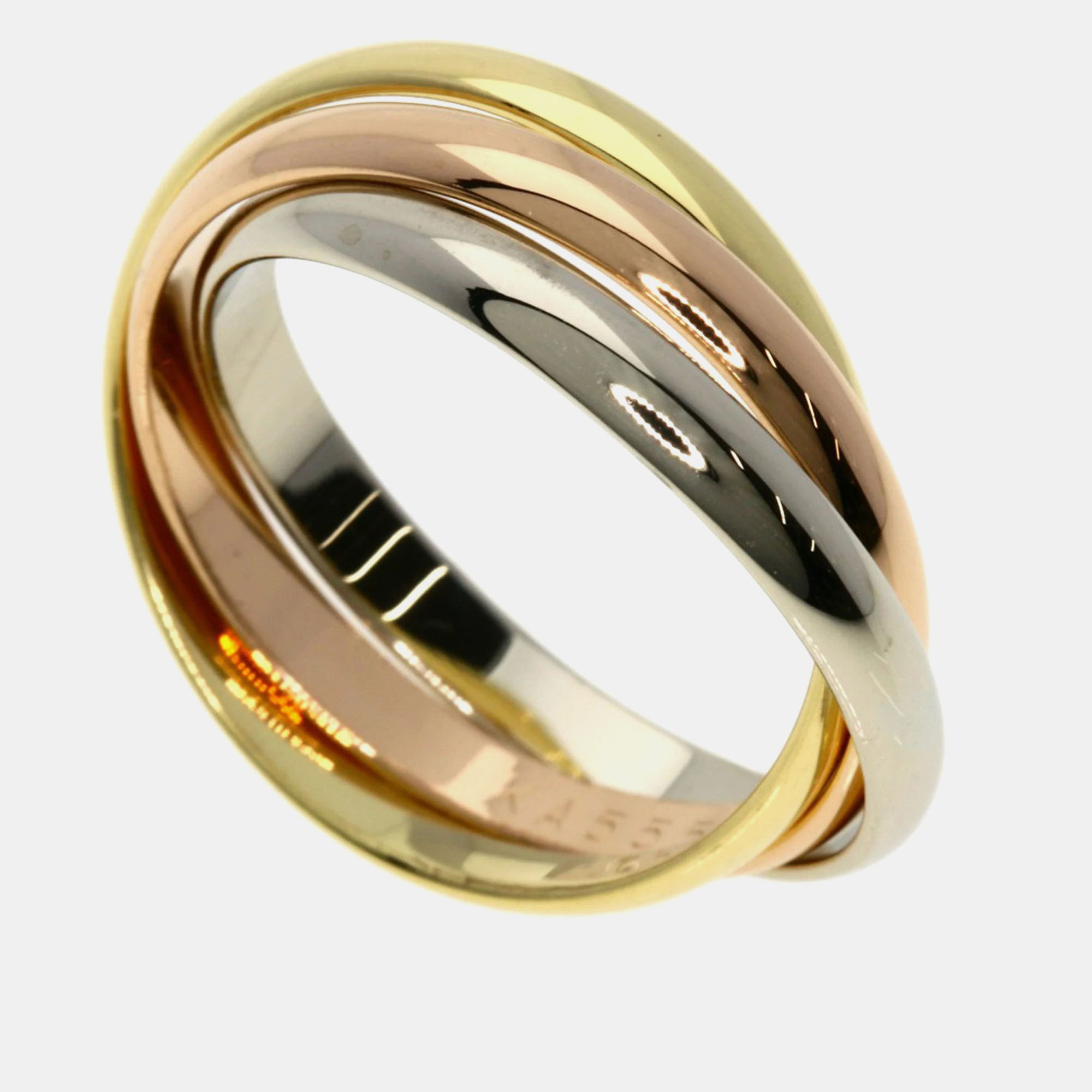 

Cartier 18K Yellow, Rose, White Gold Trinity Band Ring EU 52