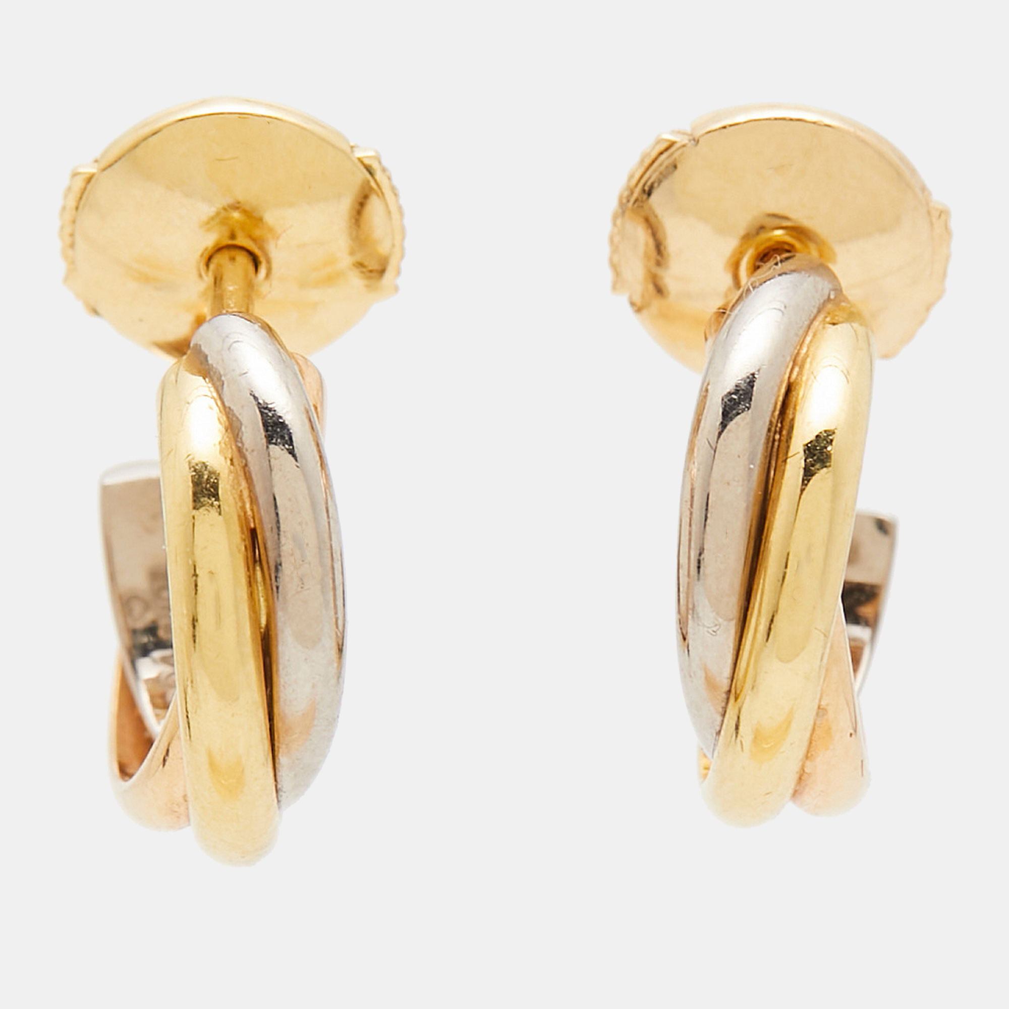 

Cartier Trinity 18K Three Tone Gold Hoop Earrings