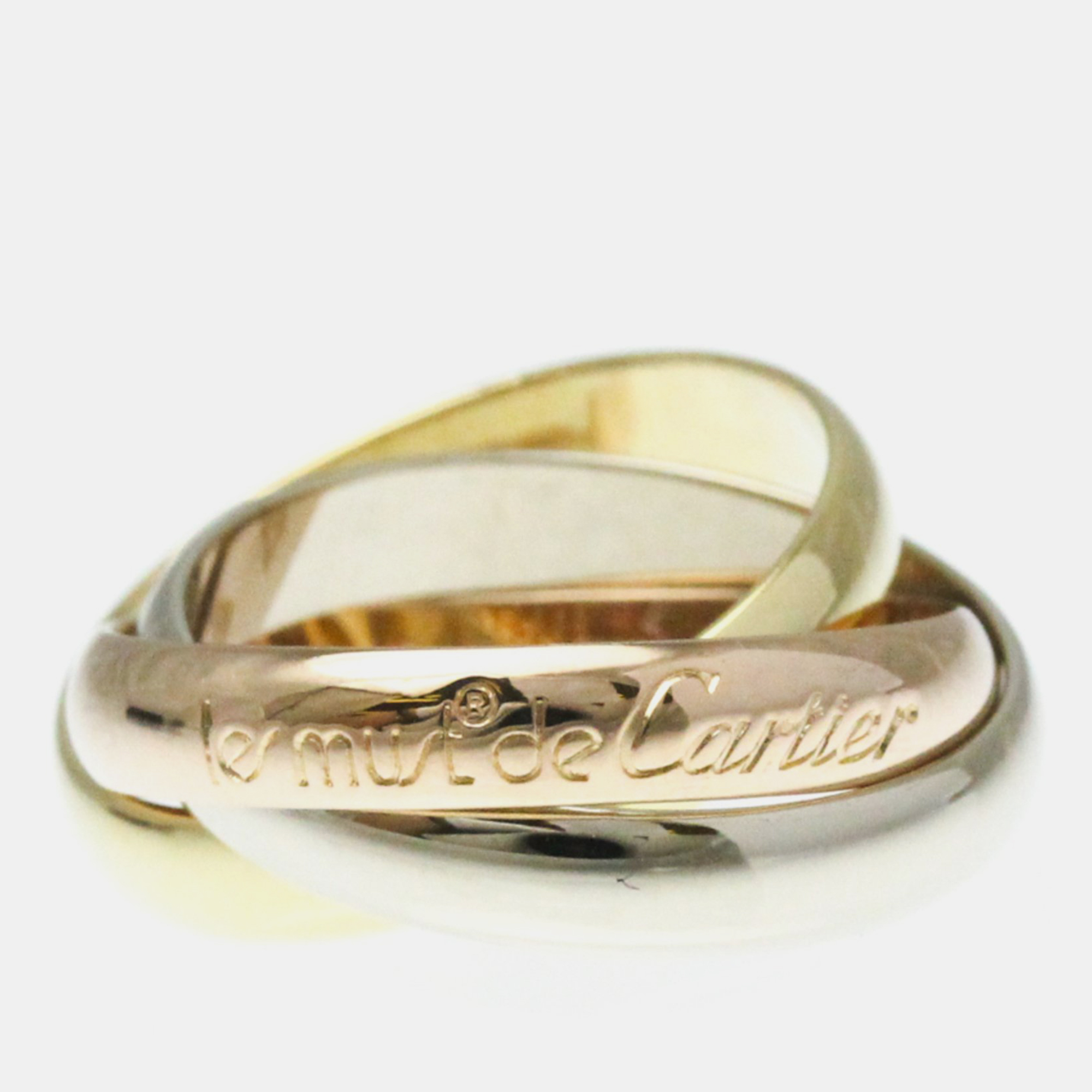 

Cartier 18K Yellow, Rose, White Gold Trinity Ring EU 52