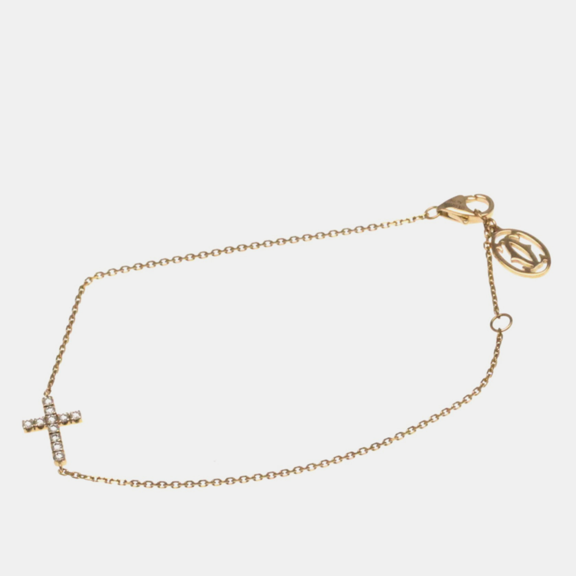 

Cartier 18K Rose Gold with Diamond Symbols Cross Bracelet