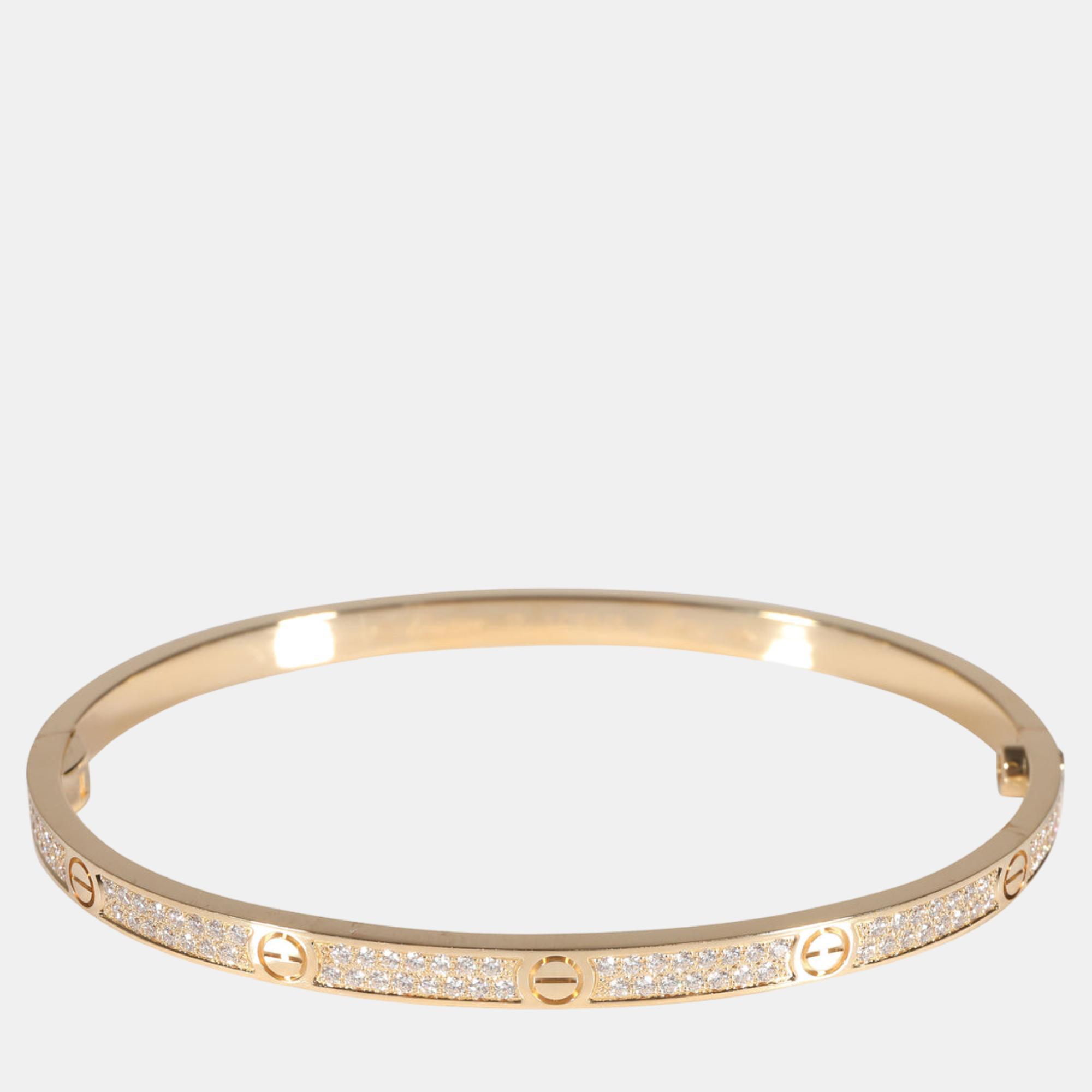 

Cartier Yellow Gold Love Small Paved Bracelet