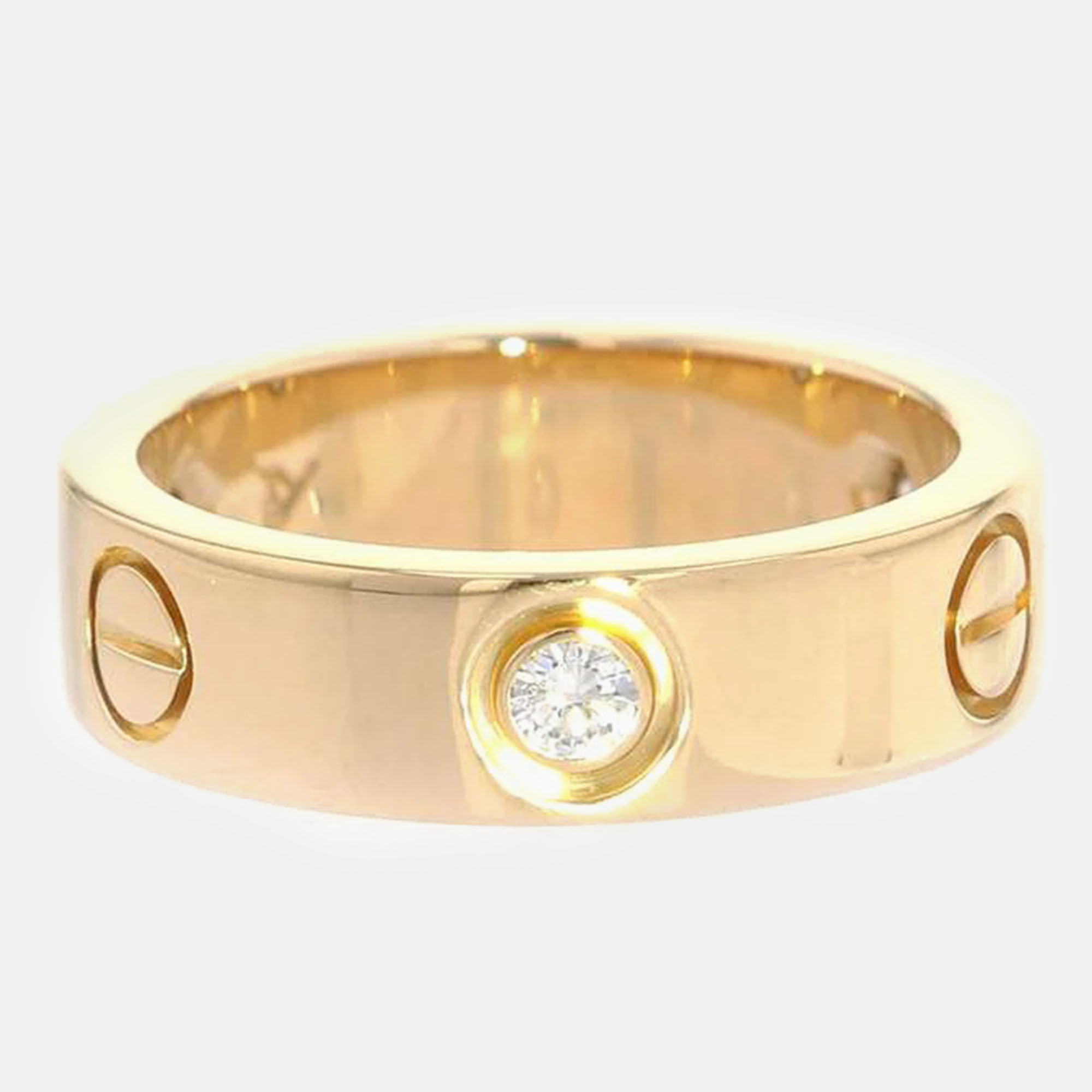 

Cartier 18K Yellow Gold and Dimaond Love Band Ring EU 52