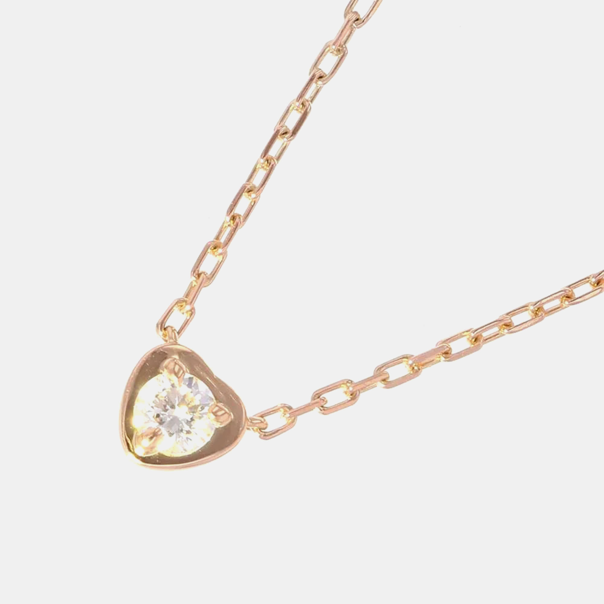 

Cartier 18K Rose Gold and Diamond C De Cartier Heart Pendant Necklace