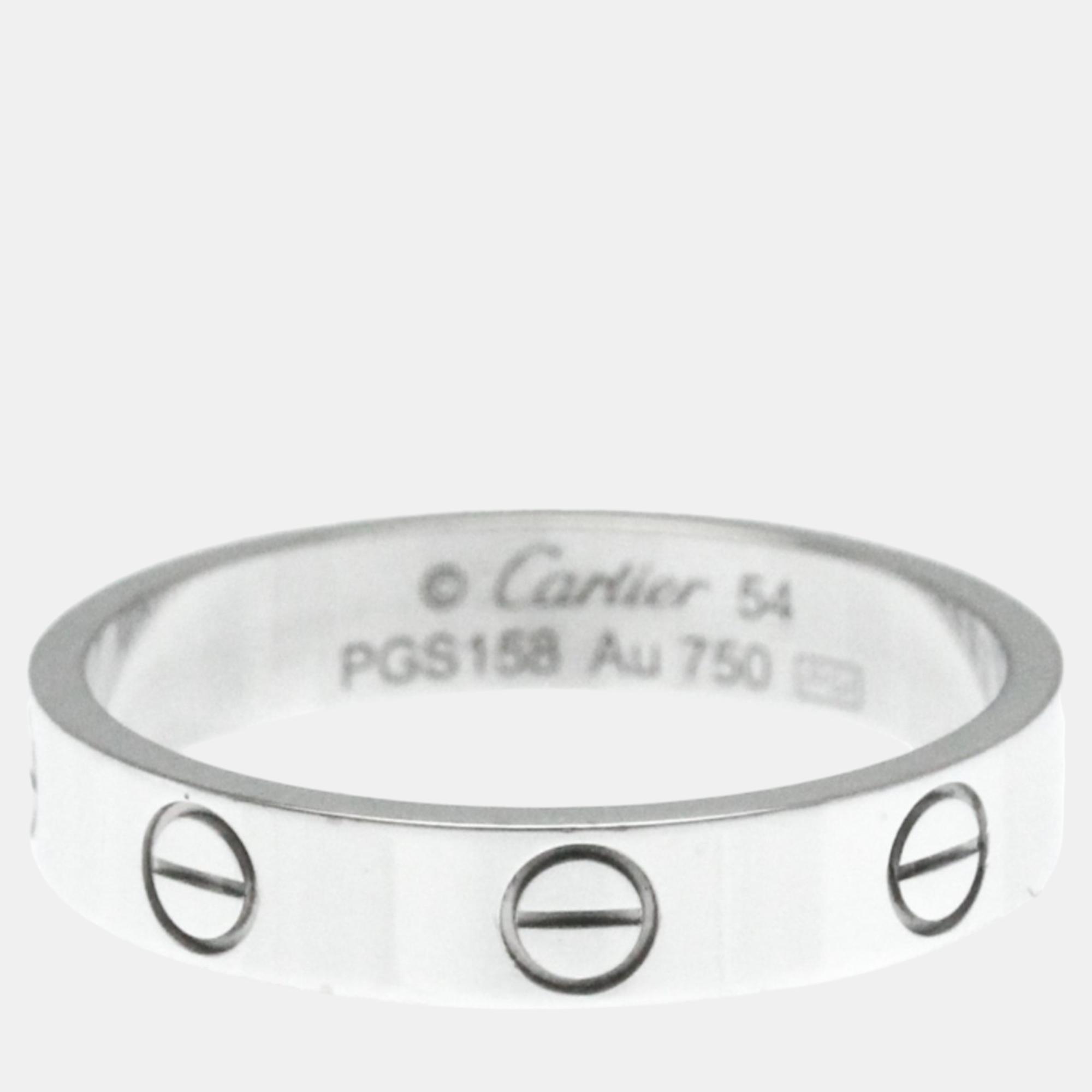 

Cartier 18K White Gold Love Band Ring EU 54