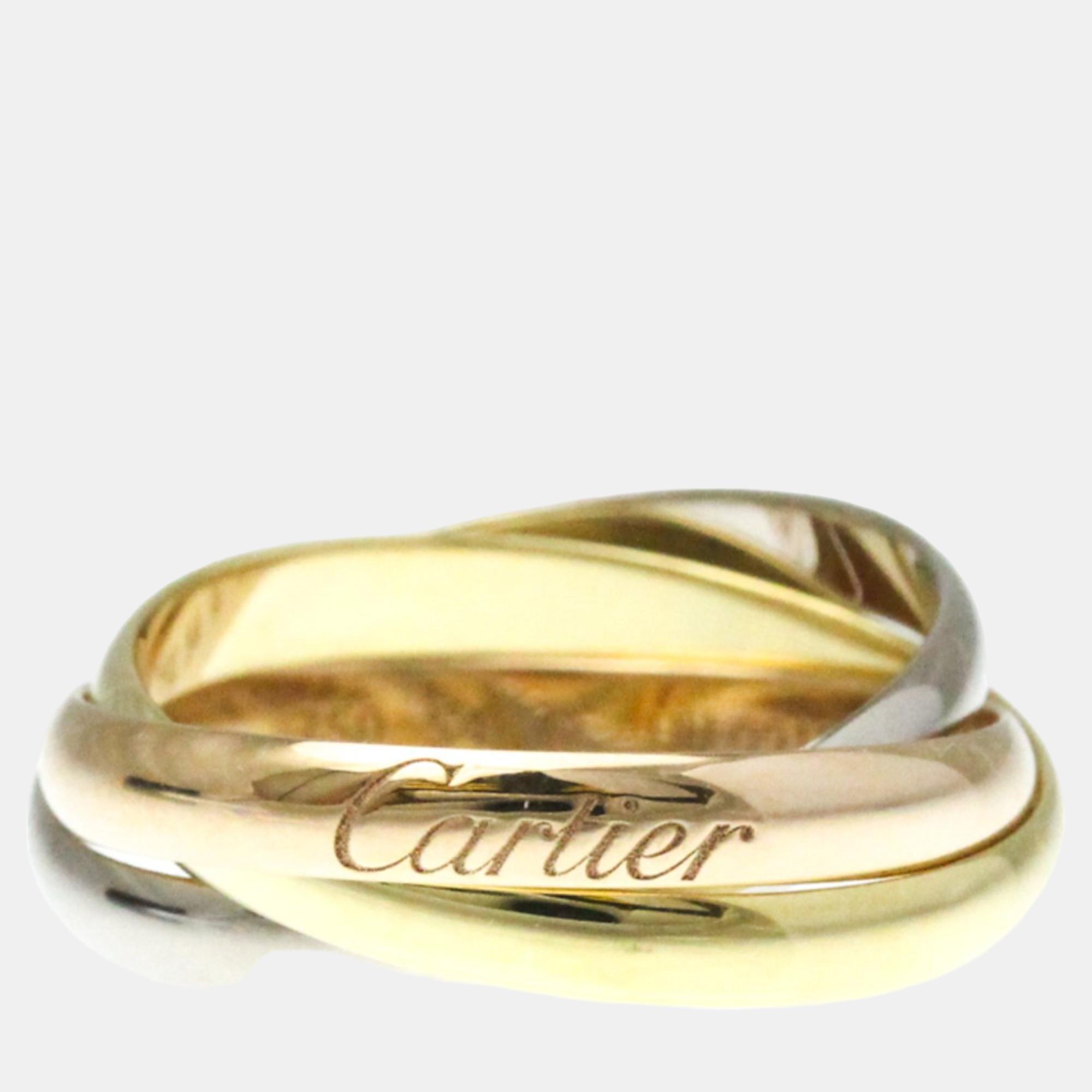 

Cartier 18K Yellow, Rose, White Gold Trinity Band Ring EU 54