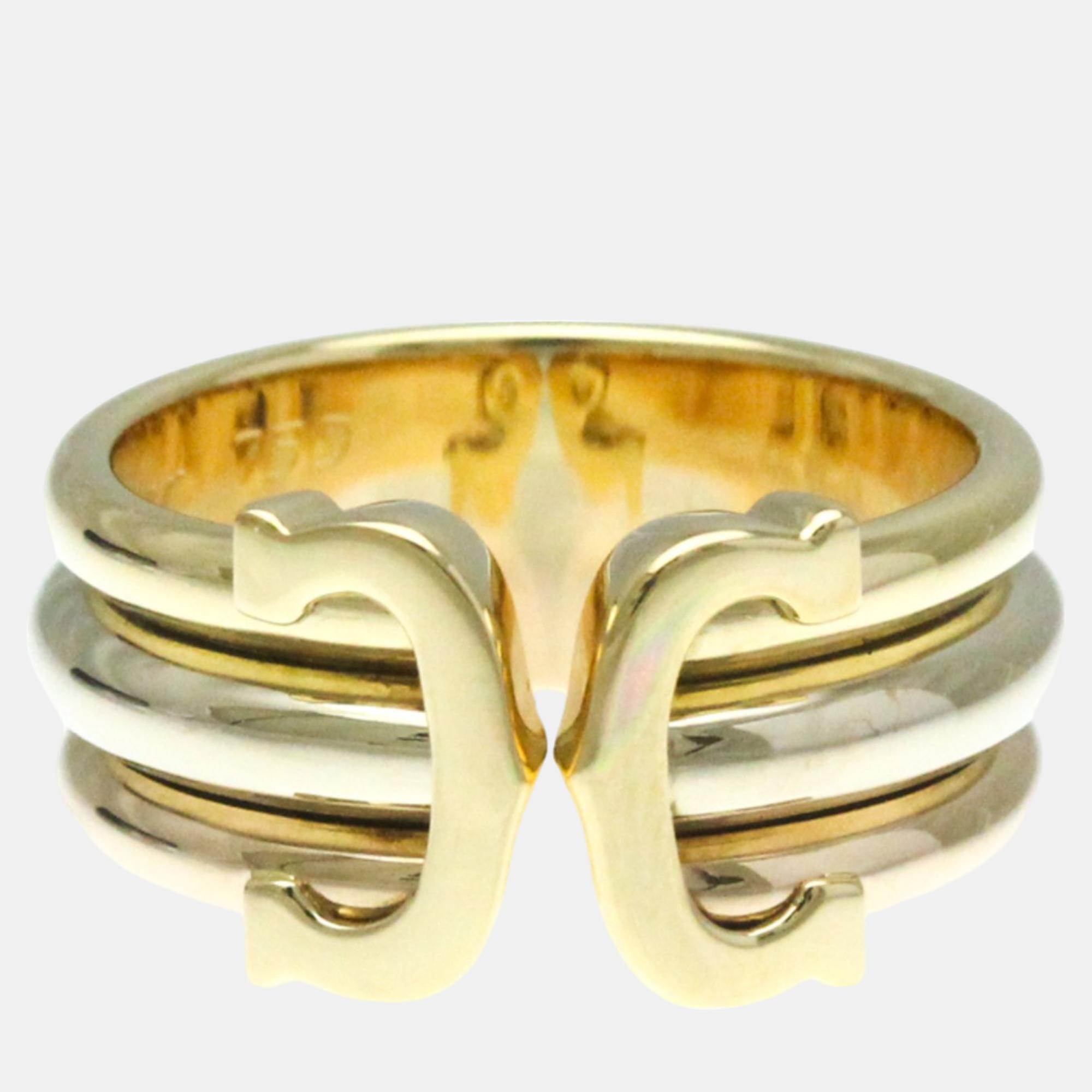 

Cartier 18K Yellow Gold, Rose Gold and White Gold C De Cartier Band Ring EU 54