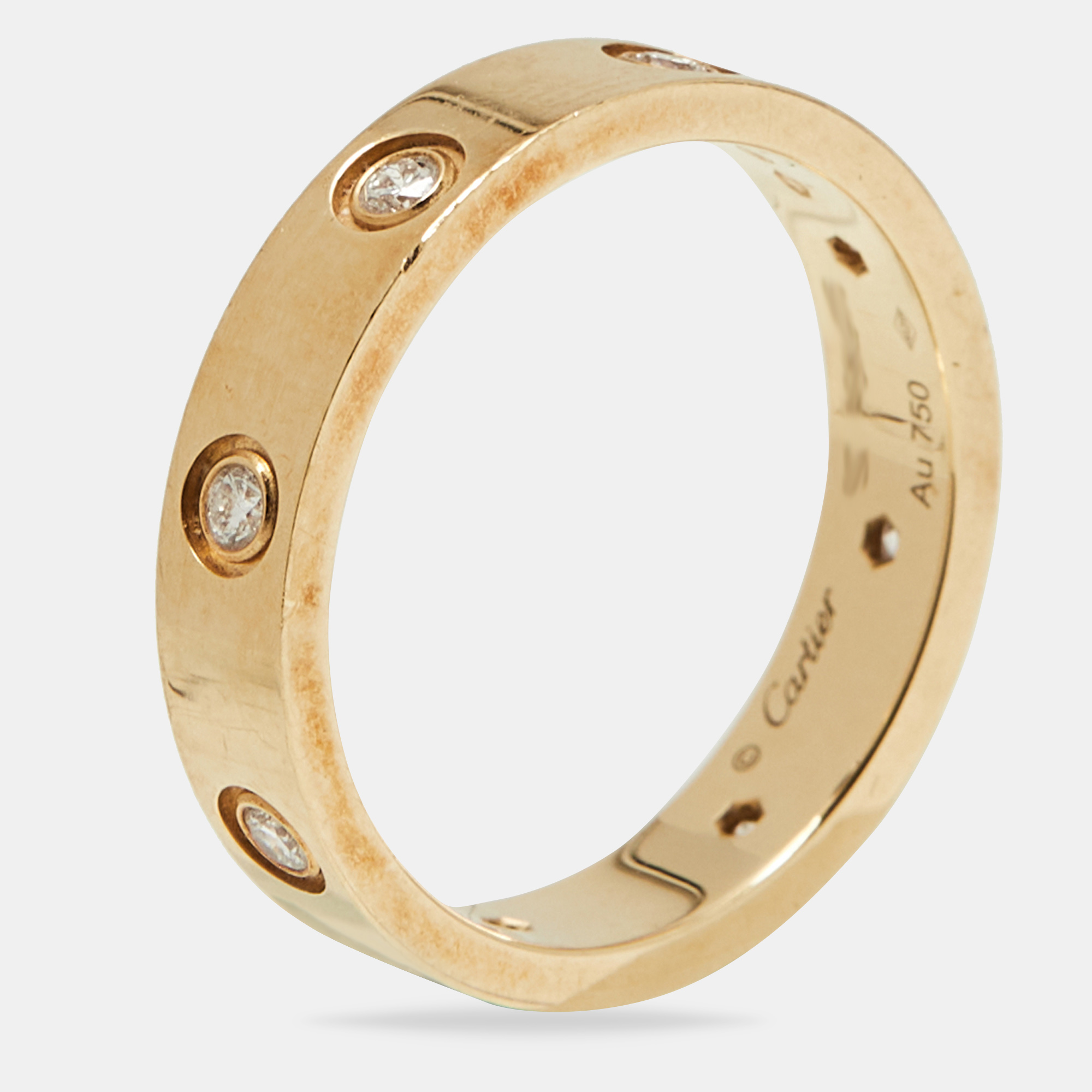 

Cartier Love 8 Diamond 18k Yellow Gold Ring Size
