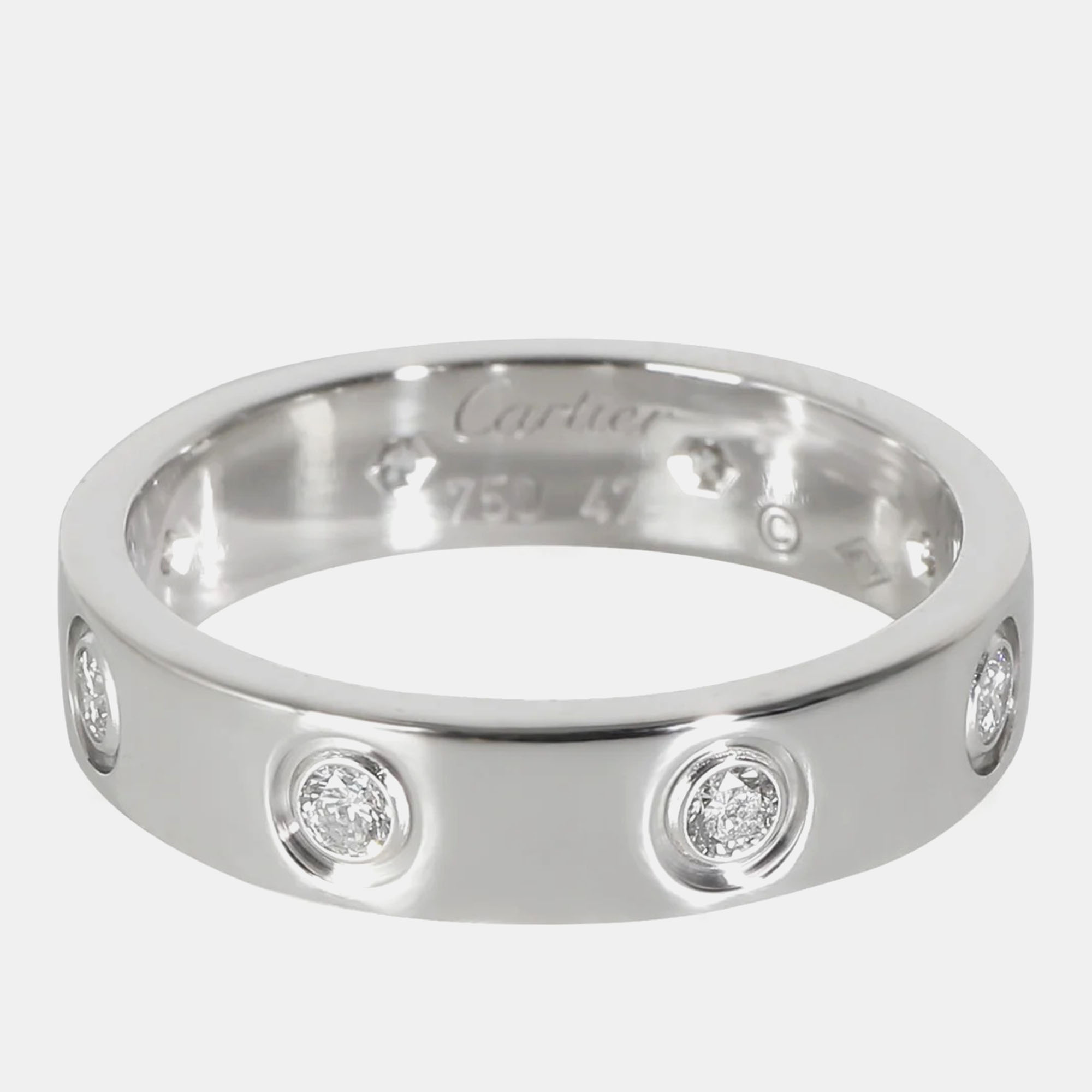 

Cartier 18k White Gold Love Band 0.19 CTW