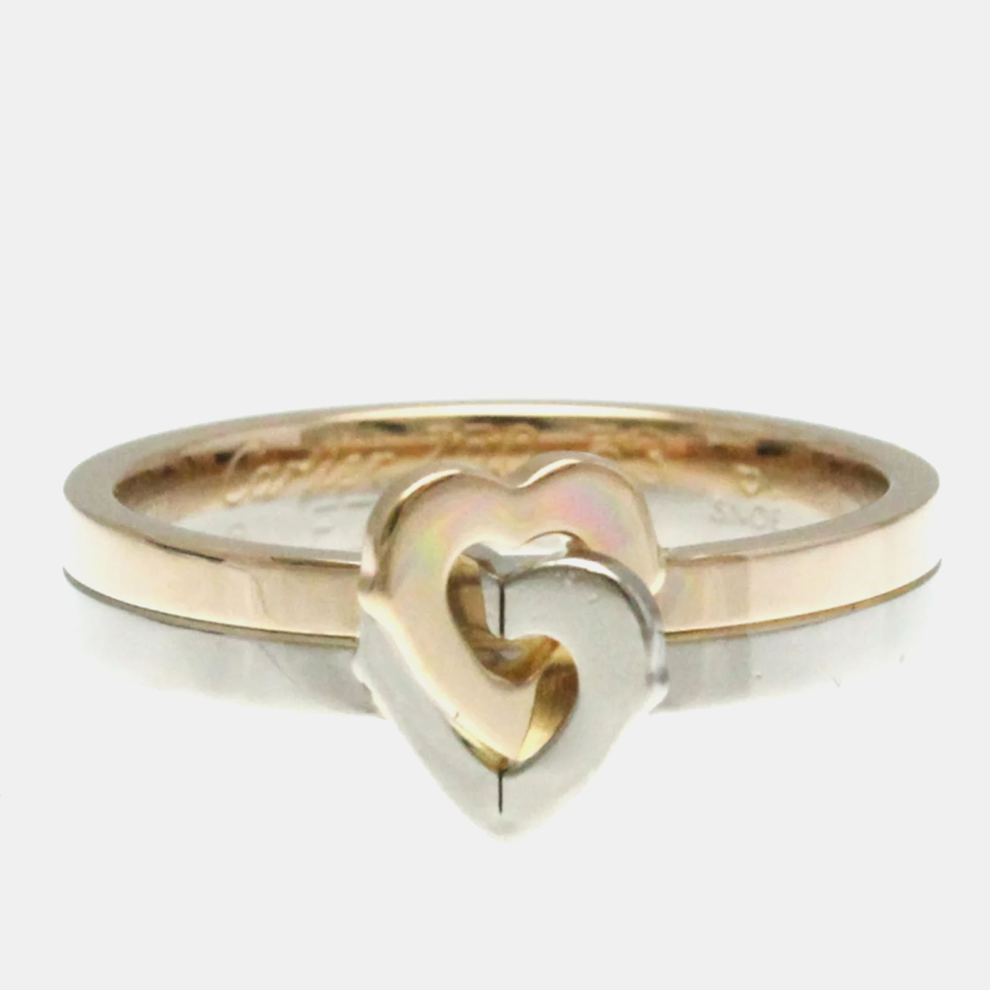 

Cartier 18K Rose Gold and White Gold Heart Ring EU 53