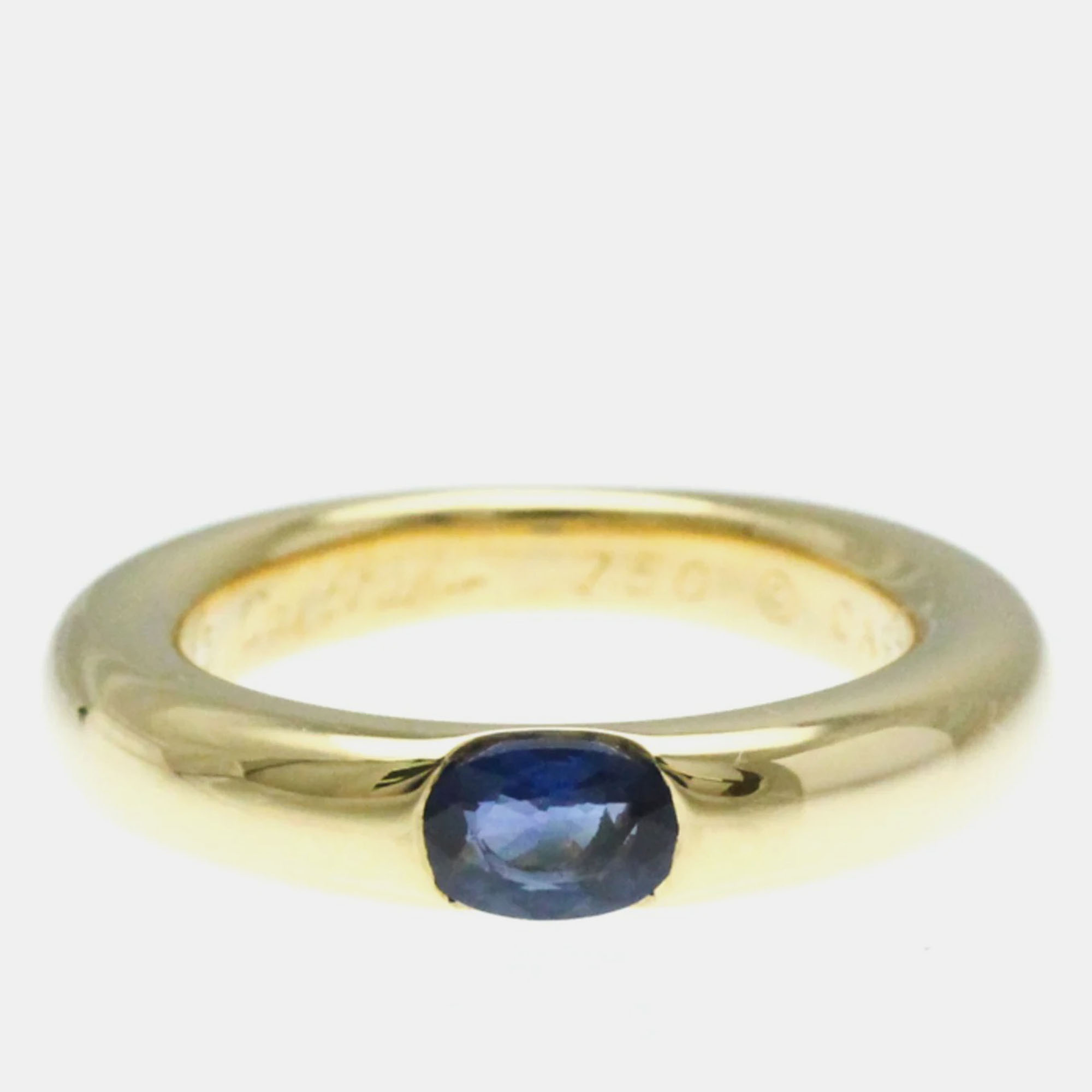 

Cartier 18K Yellow Gold and Sapphire Ellipse Band Ring EU 52