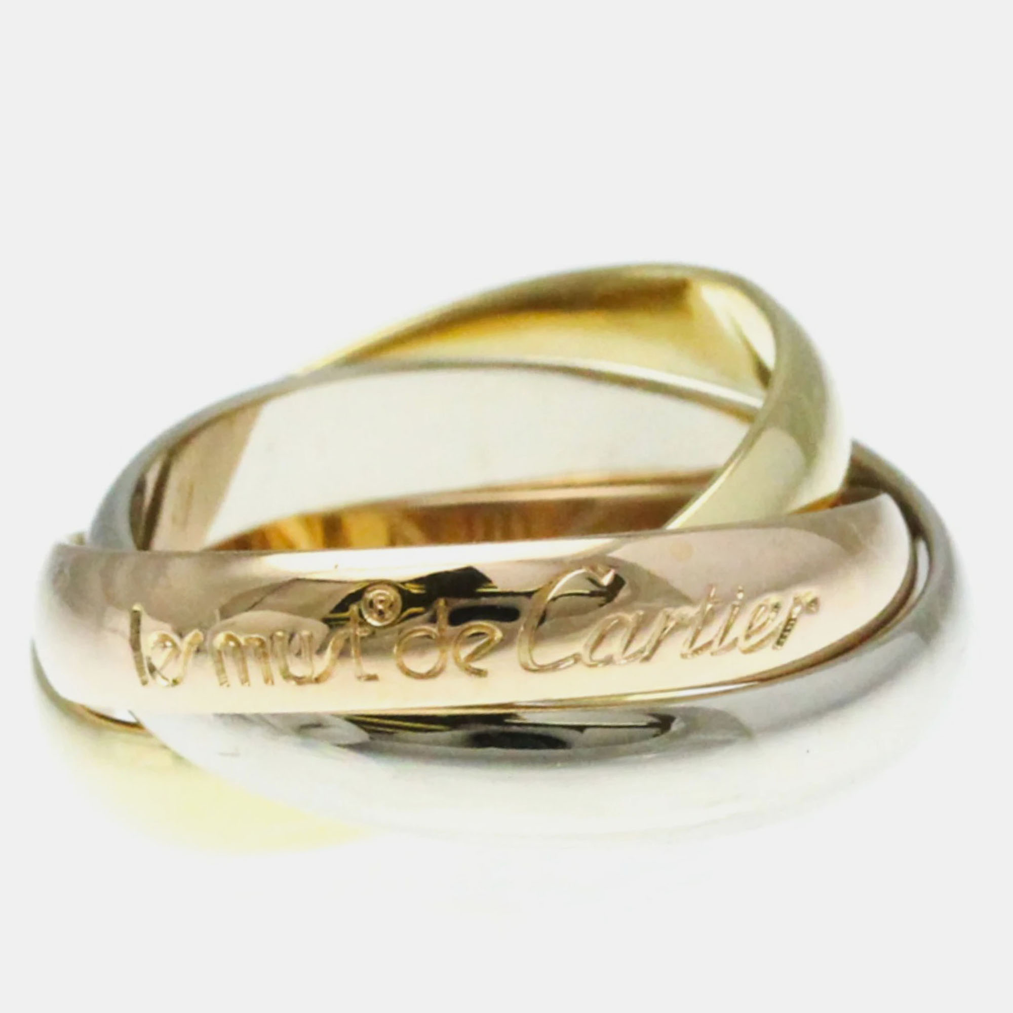 

Cartier 18K Yellow, Rose, White Gold Trinity Band Ring EU 49