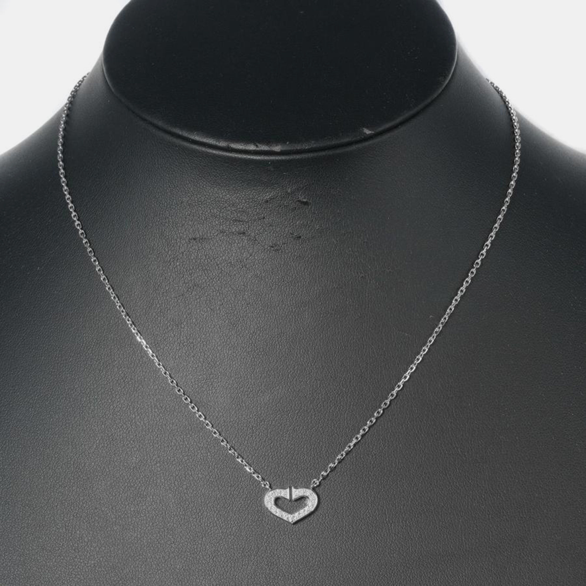 

Cartier 18K White Gold and Diamond C De Cartier Heart Pendant Necklace