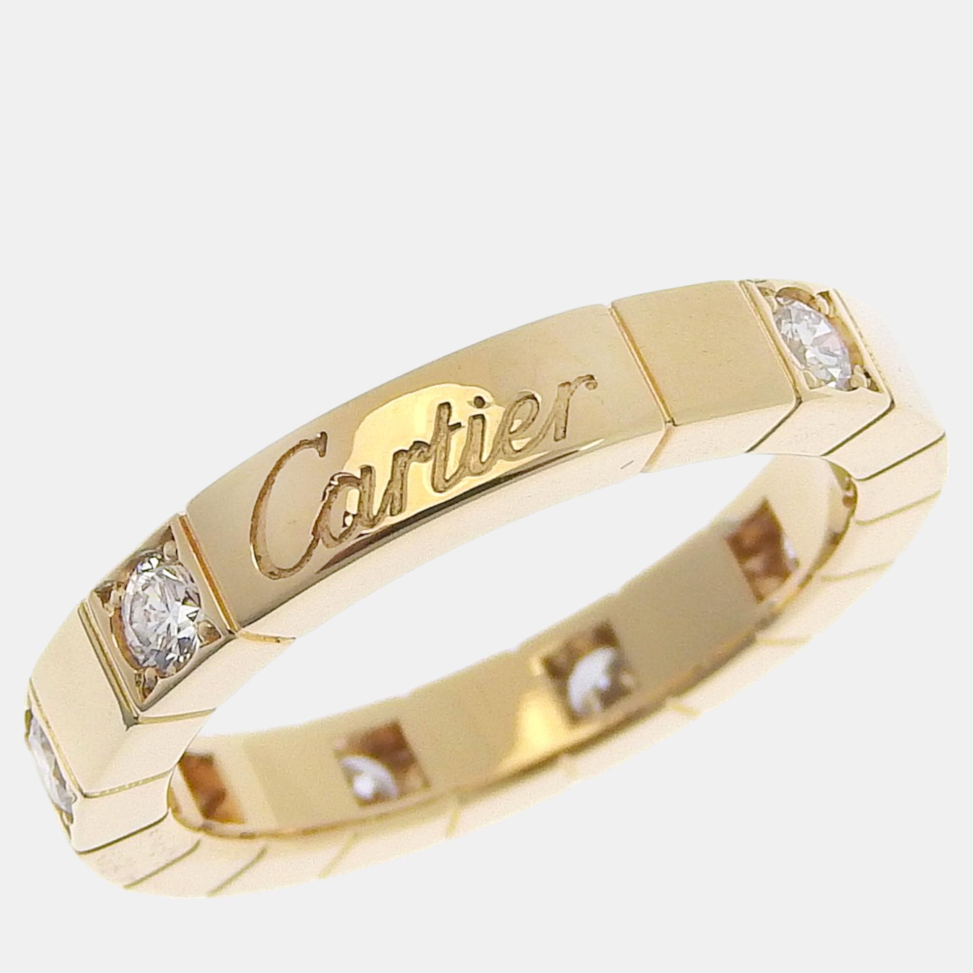 

Cartier 18K Yellow Gold and Diamond Lanieres Band Ring EU 47