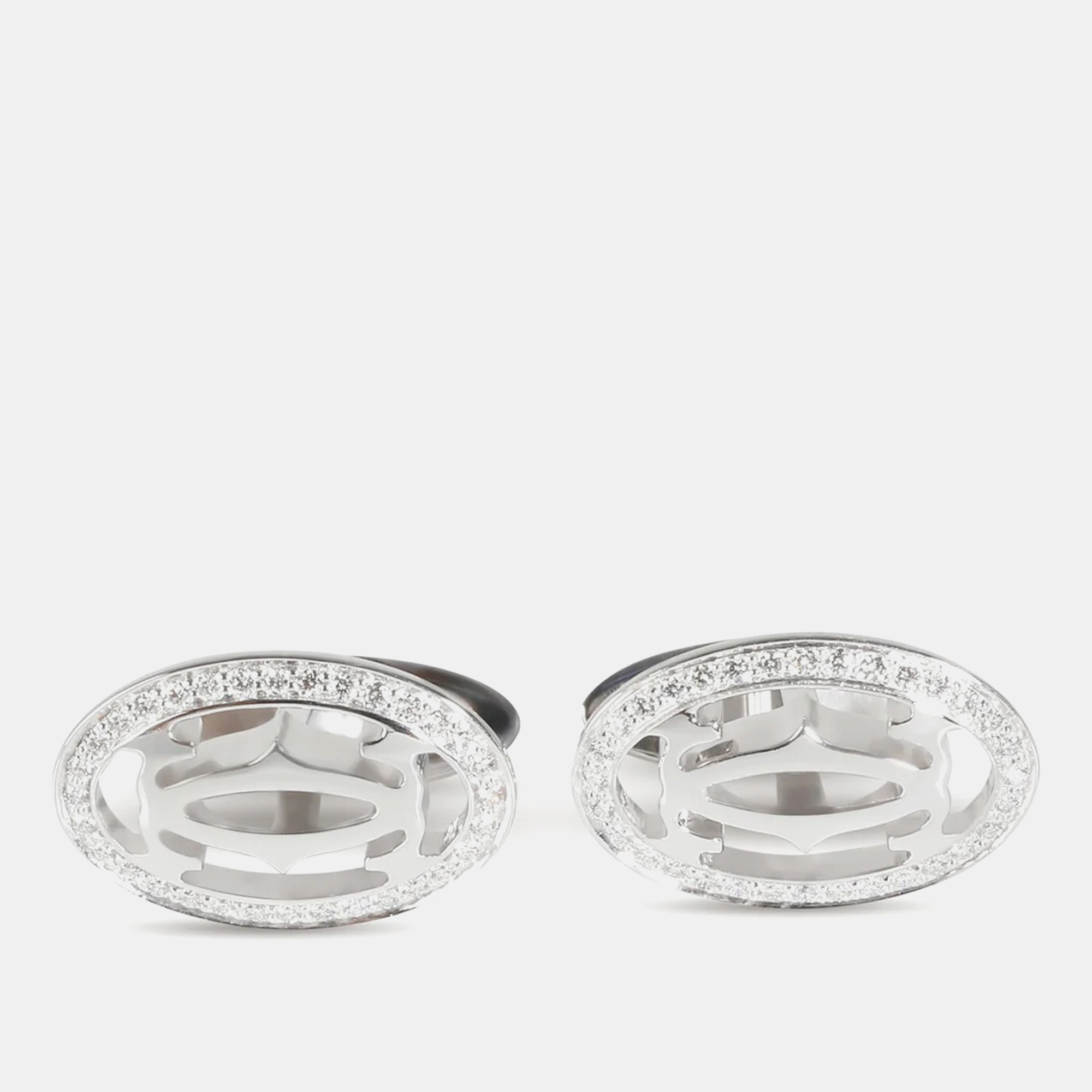 

Cartier 18k White Gold and Diamond C de Cartier Cufflinks