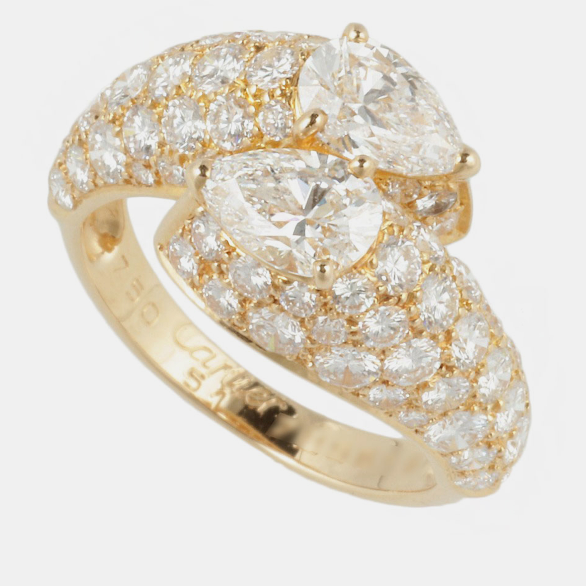 

Cartier Gold and Diamond Toi et Moi Ring EU 51