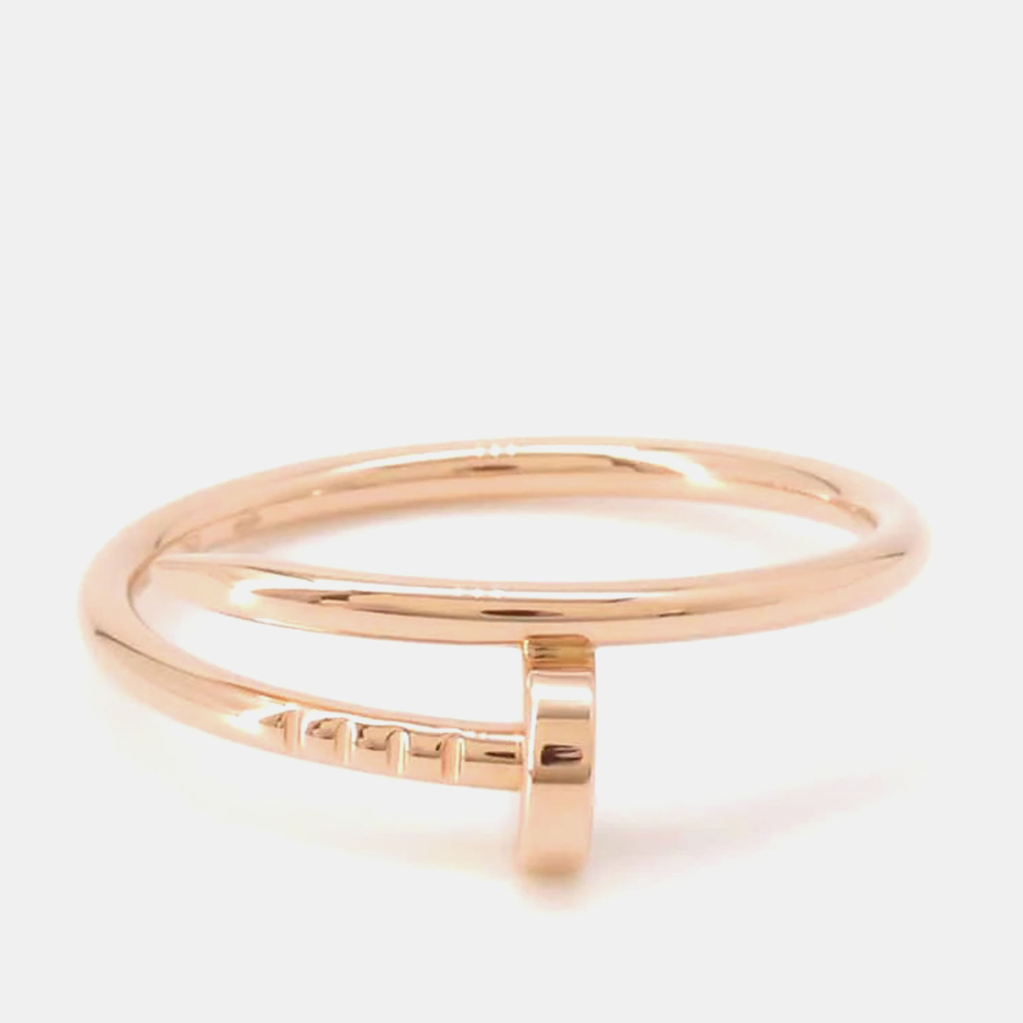 Pre-owned Cartier 18k Rose Gold Juste Un Clou Ring Eu 61