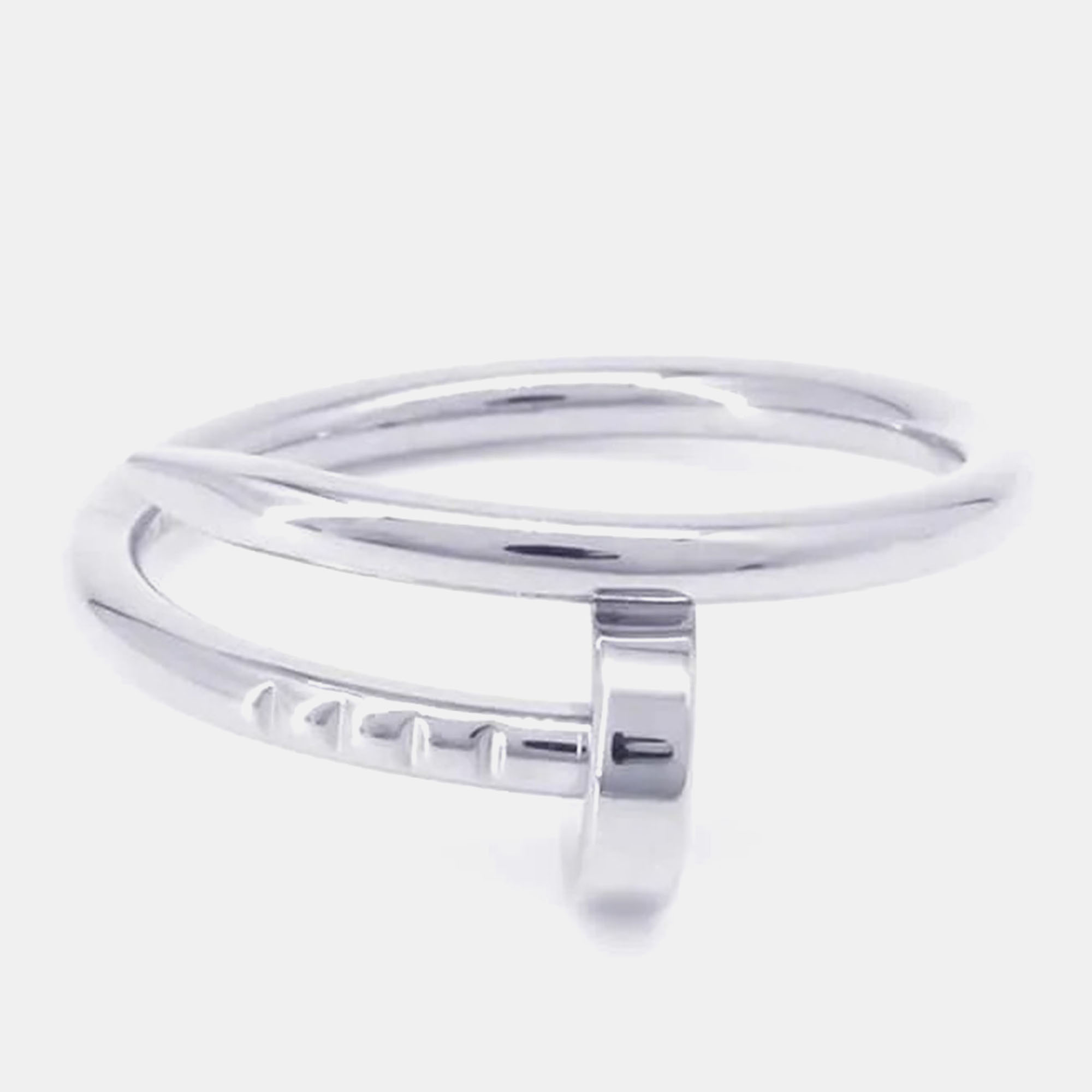 Pre-owned Cartier 18k White Gold Juste Un Clou Ring Eu 48