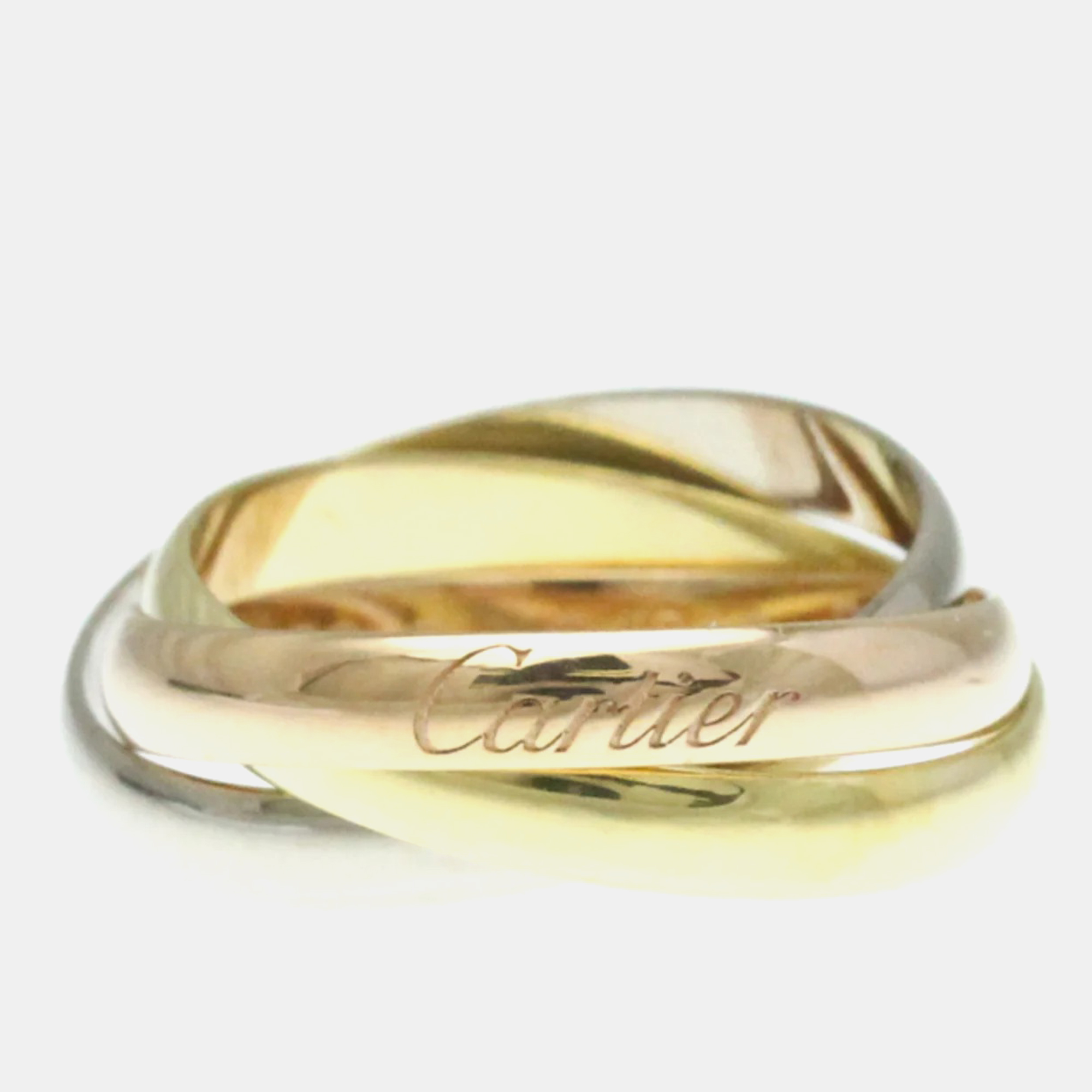 

Cartier 18K Yellow, Rose, White Gold Trinity Band Ring EU 50