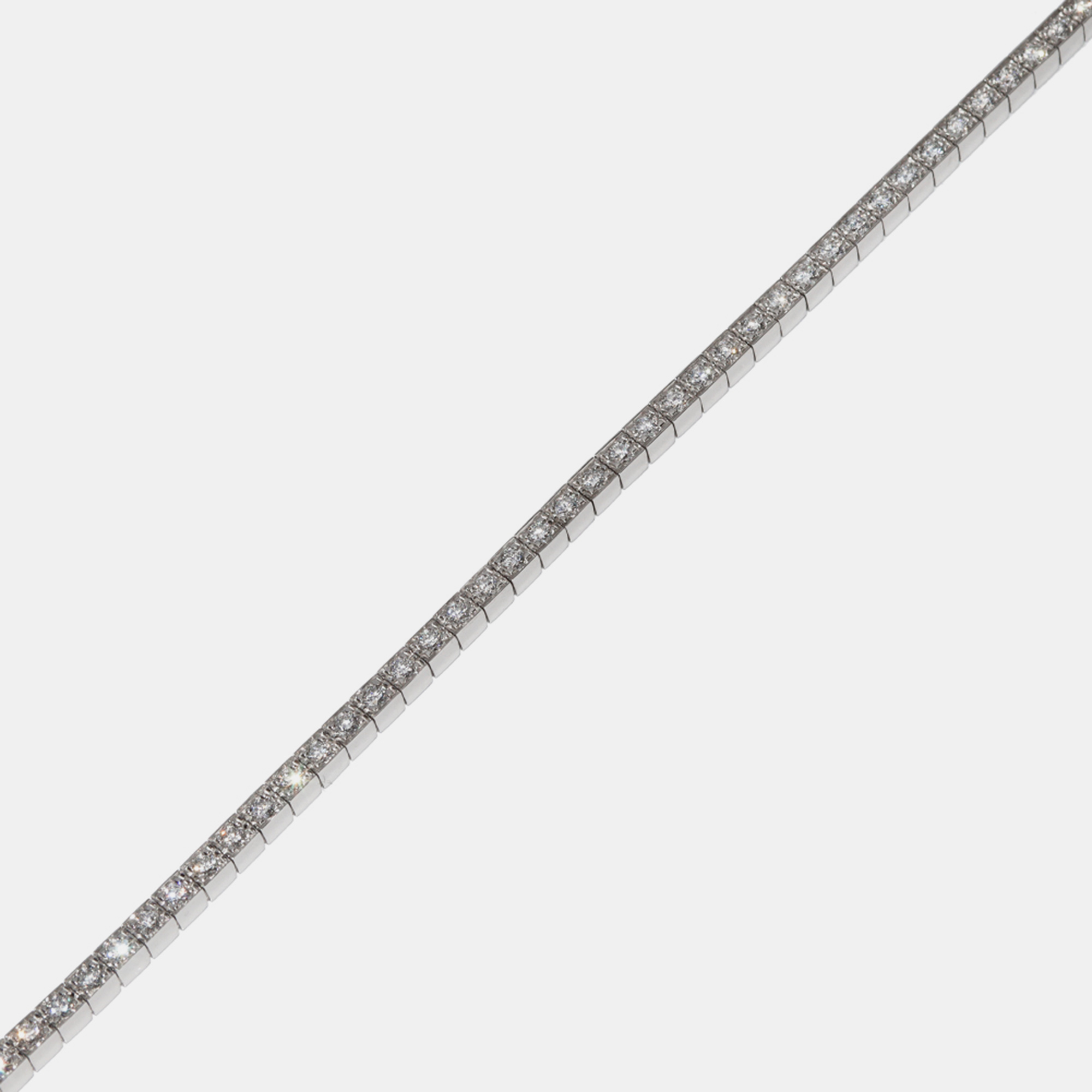 Pre-owned Cartier 18k White Gold And Diamond Lanieres Bracelet