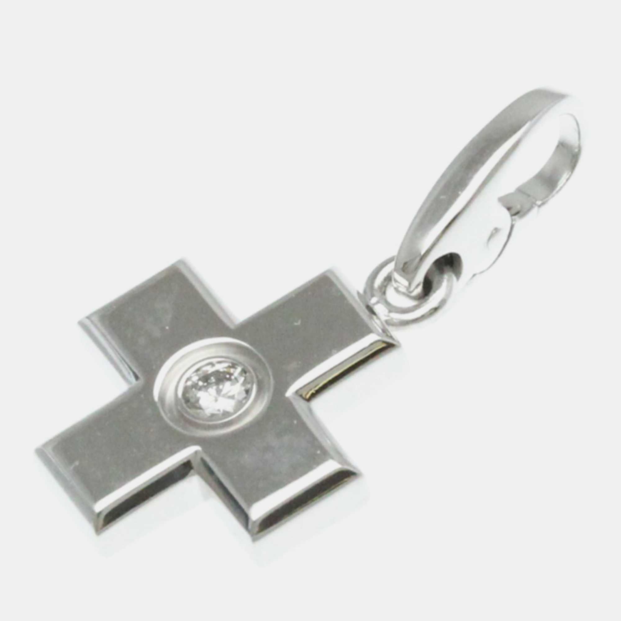 

Cartier 18K White Gold Diamond Cross Charm Pendant