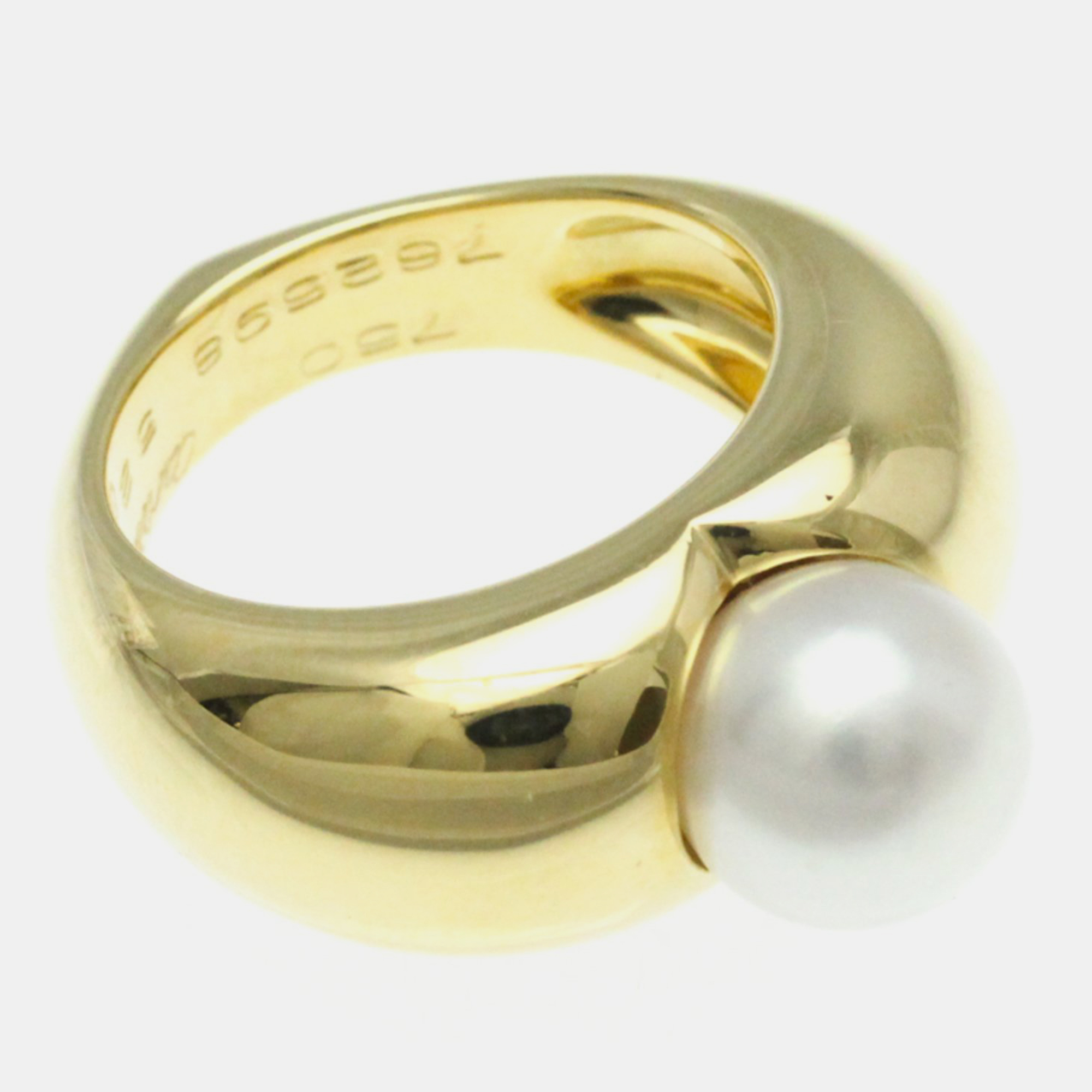 Cartier Pearl Heart Yellow Gold 18K Pearl Band Ring Gold EU 52 