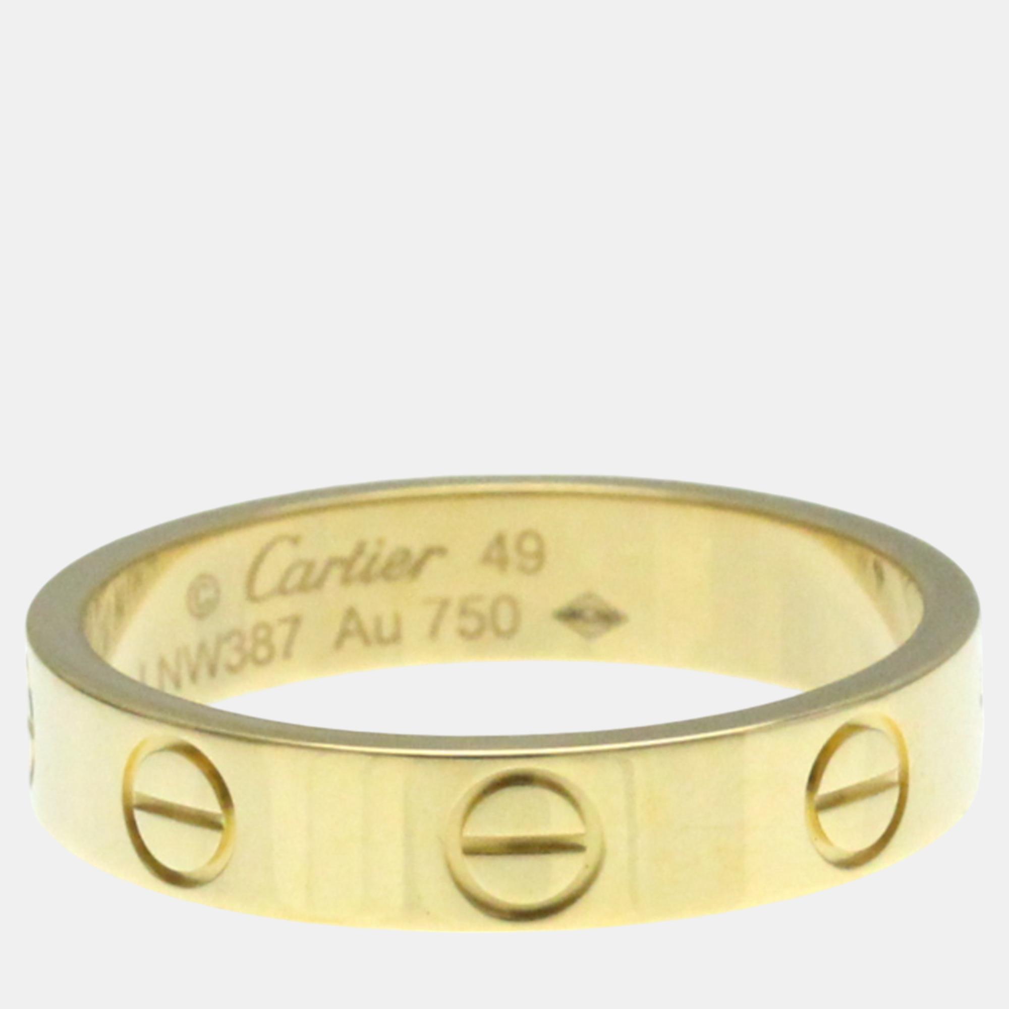 

Cartier 18K Yellow Gold Love Platinum Ring EU 49