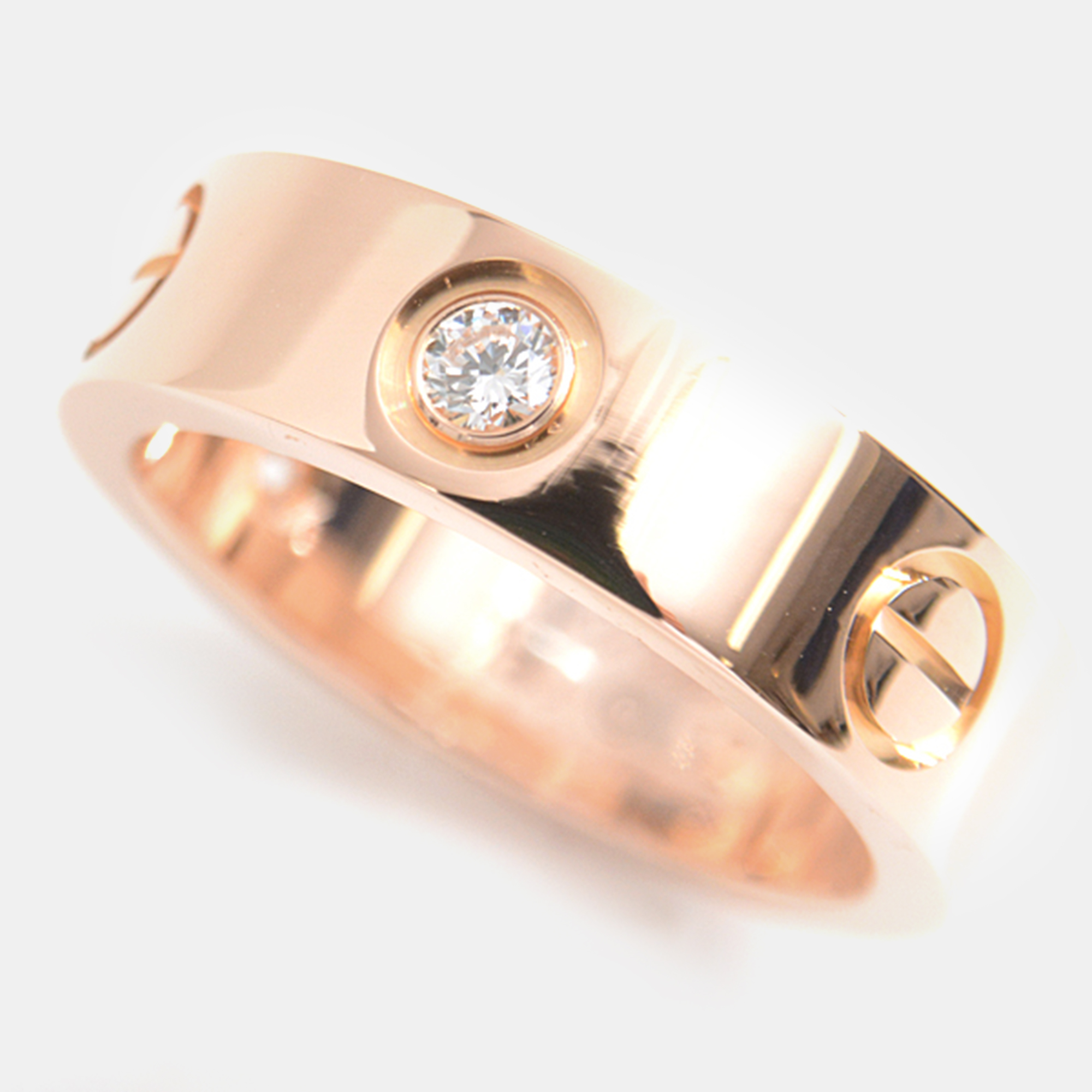 

Cartier 18K Rose Gold and Diamond Love Band Ring EU 52