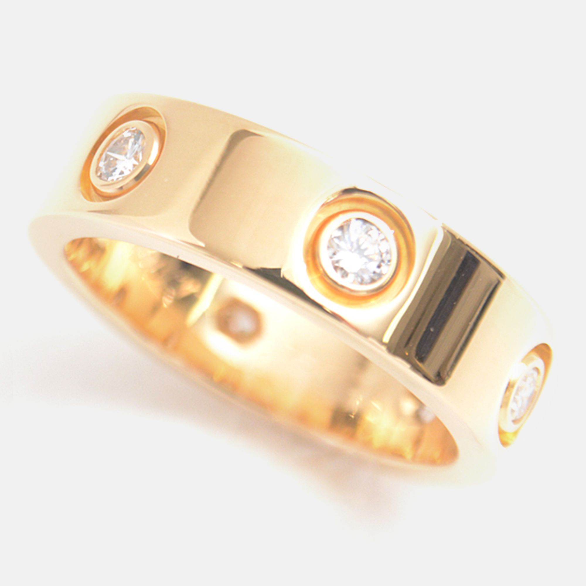 

Cartier 18K Yellow Gold and Diamond Love Band Ring EU 52