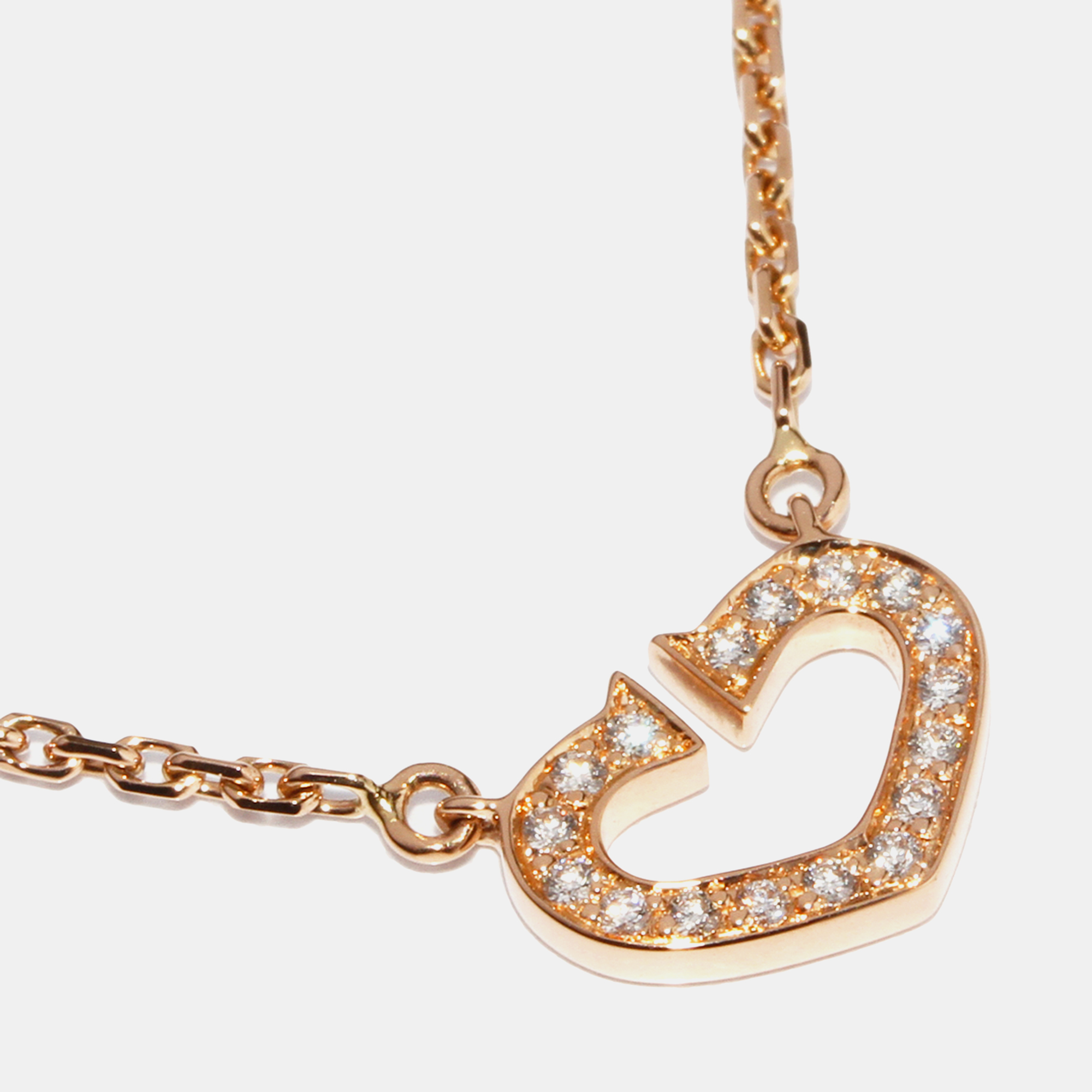 

Cartier 18K Rose Gold and Diamond C De Cartier Pendant Necklace