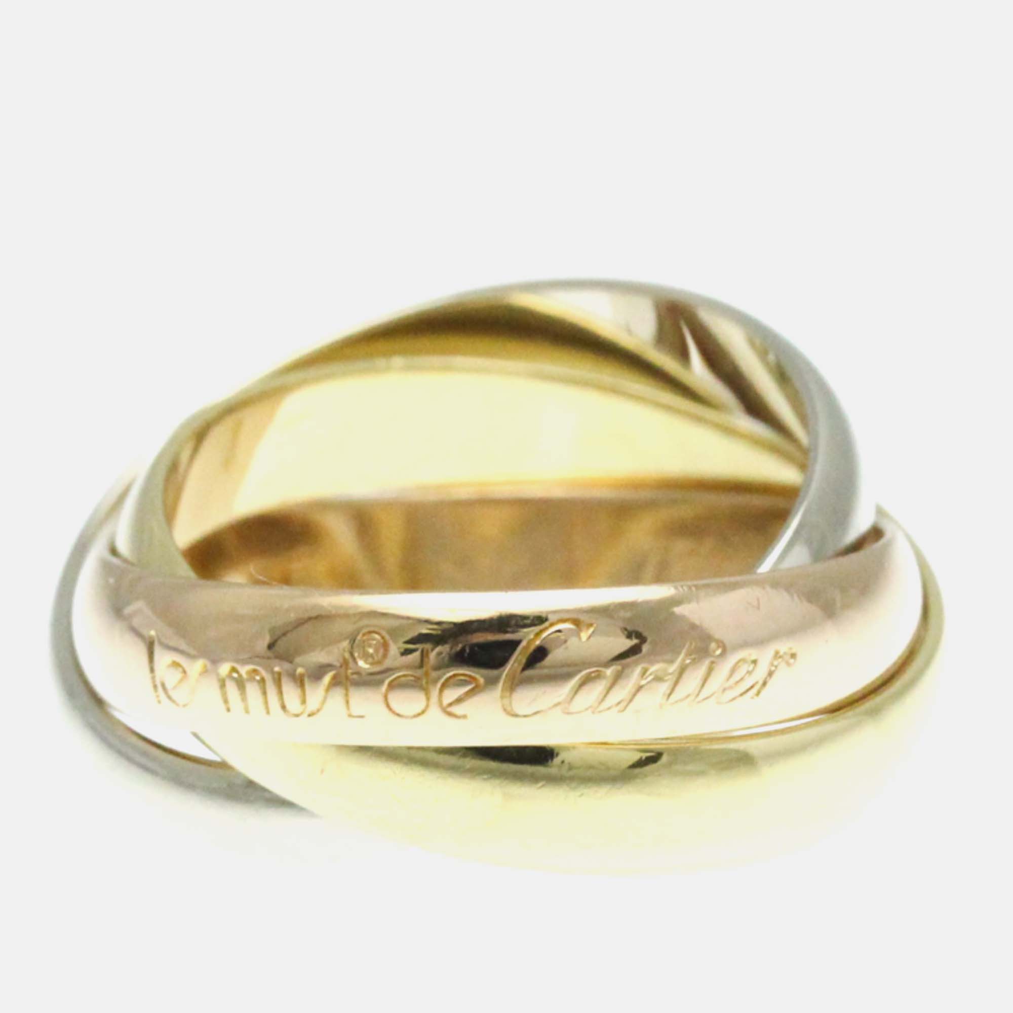 

Cartier 18K Yellow, Rose, White Gold Trinity Band Ring EU 50