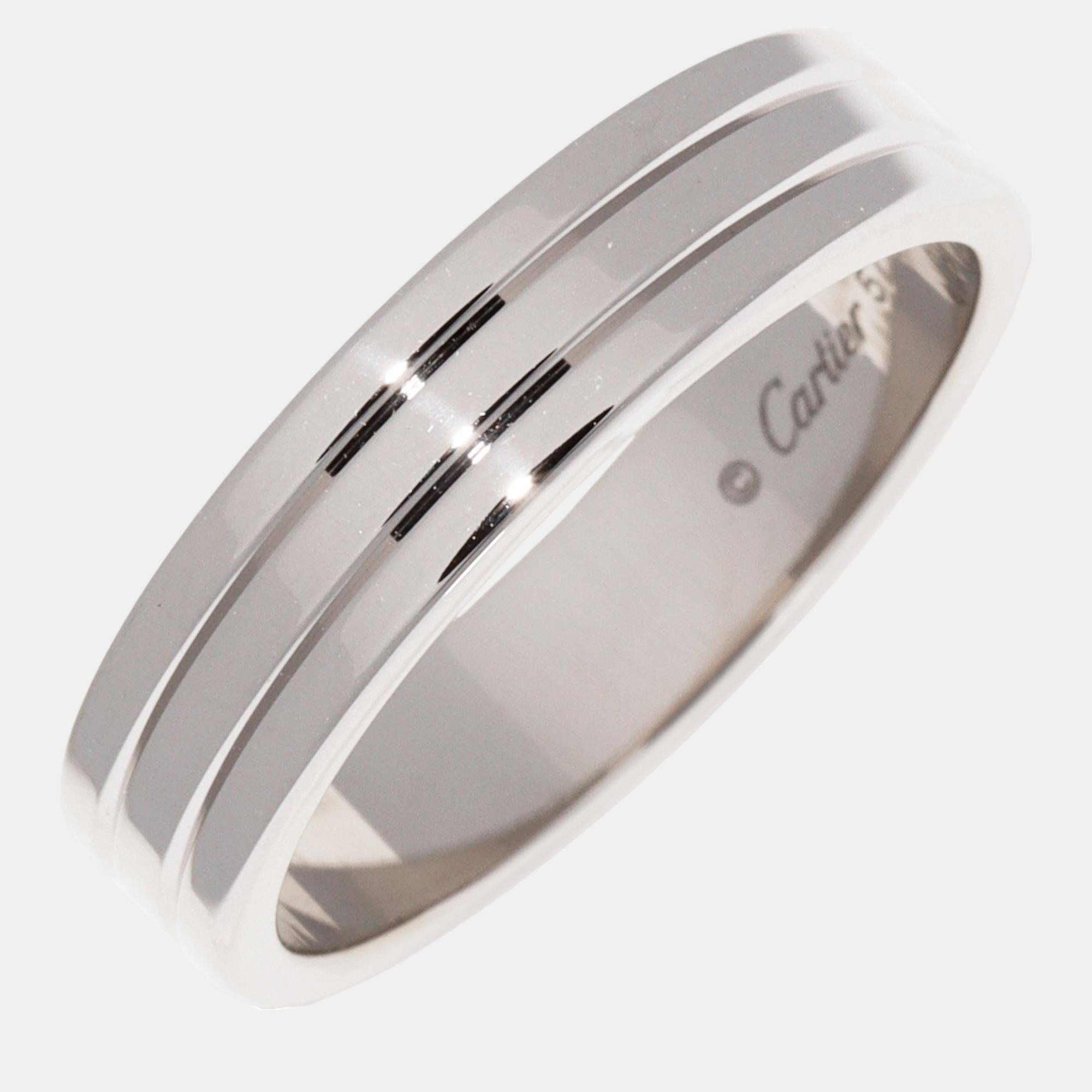 

Cartier 18K White Gold Vendome Band Ring EU 57