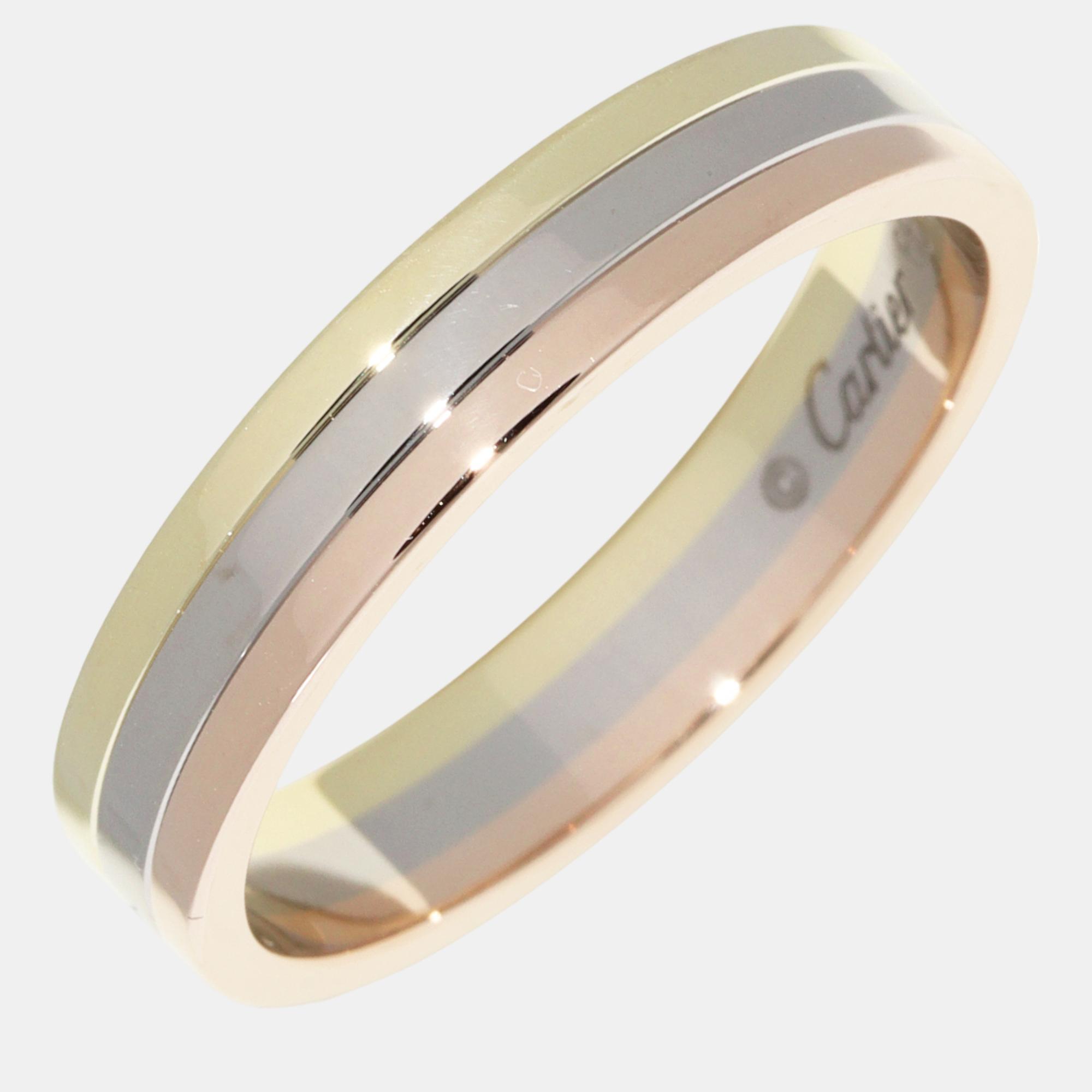 

Cartier 18K Yellow,White and Rose Gold Vendome Band Ring EU 66