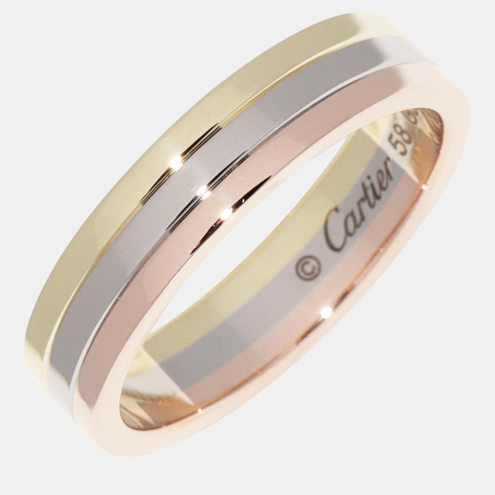 

Cartier 18K Rose, White, Yellow Gold Vendome Band Ring EU 58