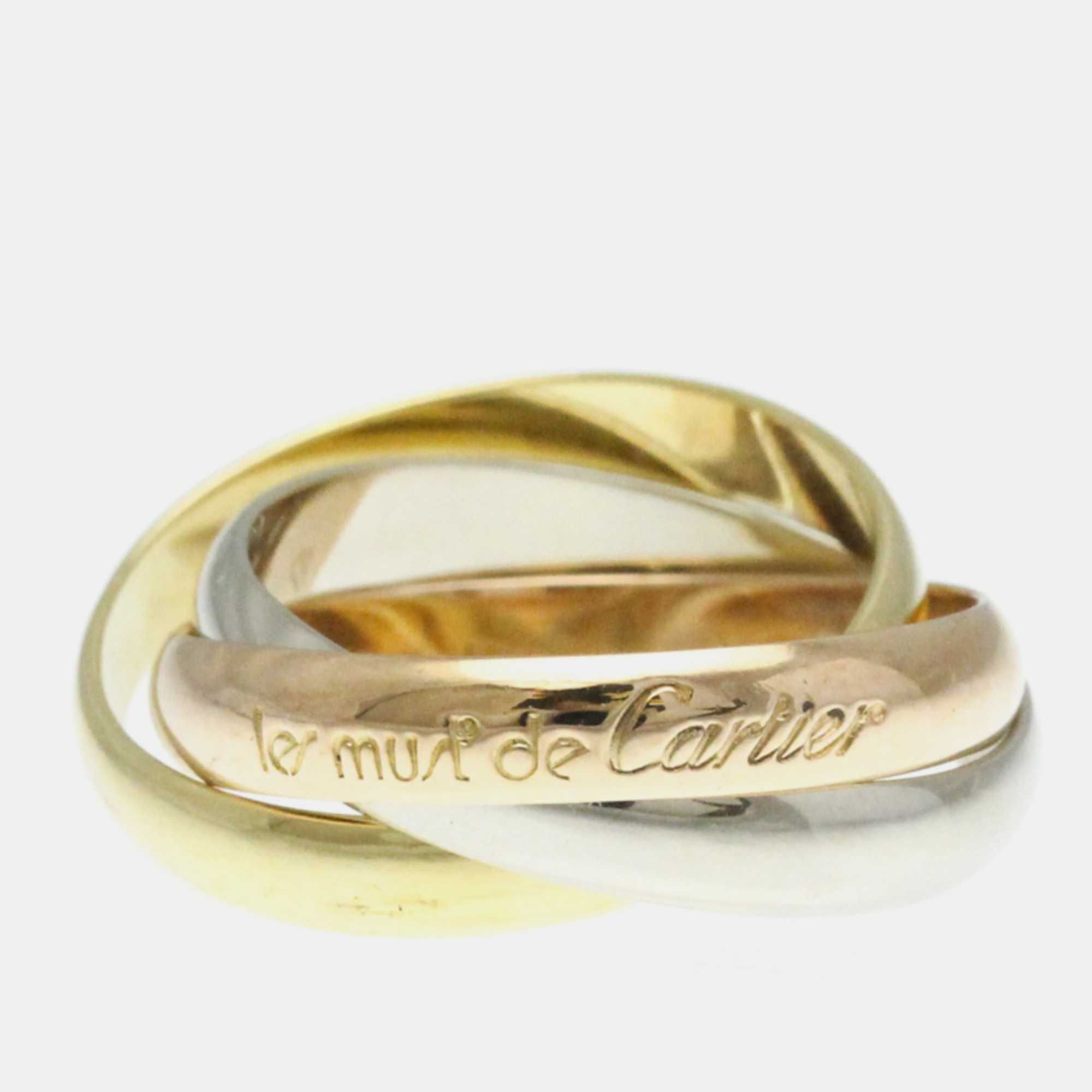 

Cartier 18K Yellow, Rose, White Gold Trinity Band Ring EU 54