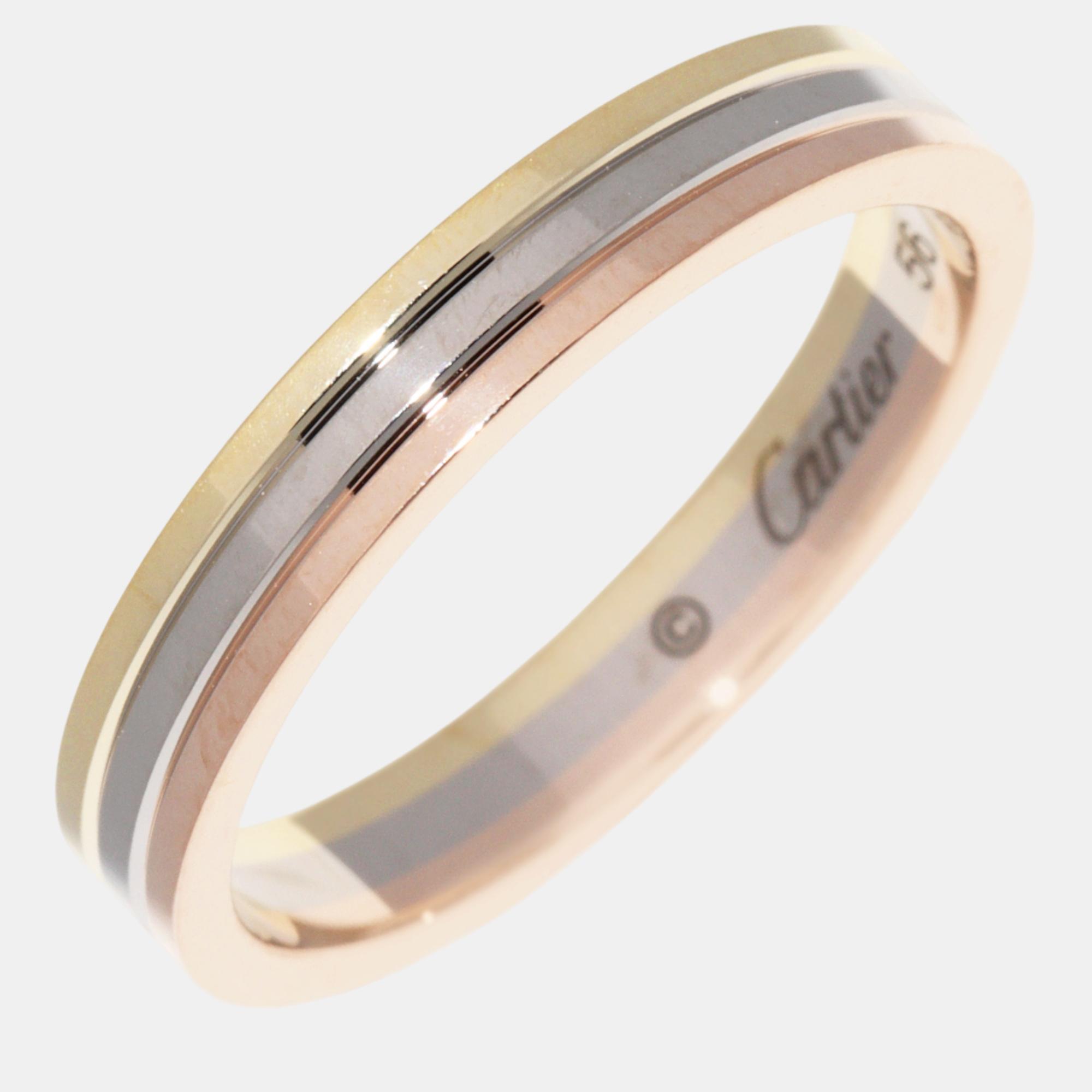 

Cartier 18K Yellow Gold, White Gold, & Rose Gold Vendome Louis Cartier Wedding Band EU 56