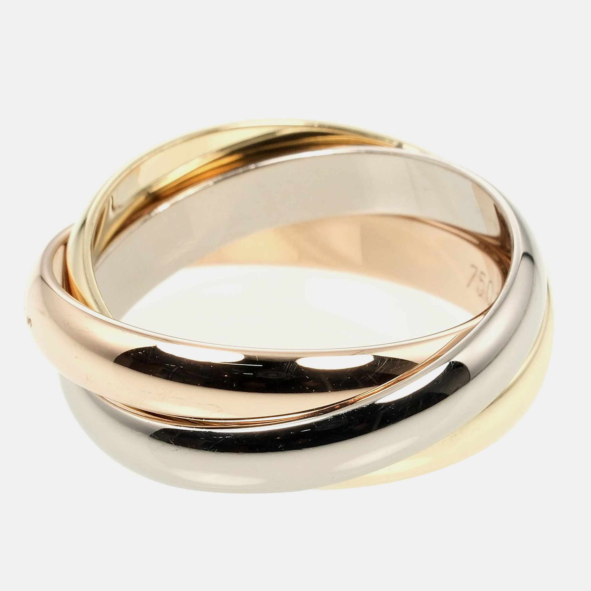 

Cartier 18K Yellow, Rose, White Gold Trinity Band Ring EU 53